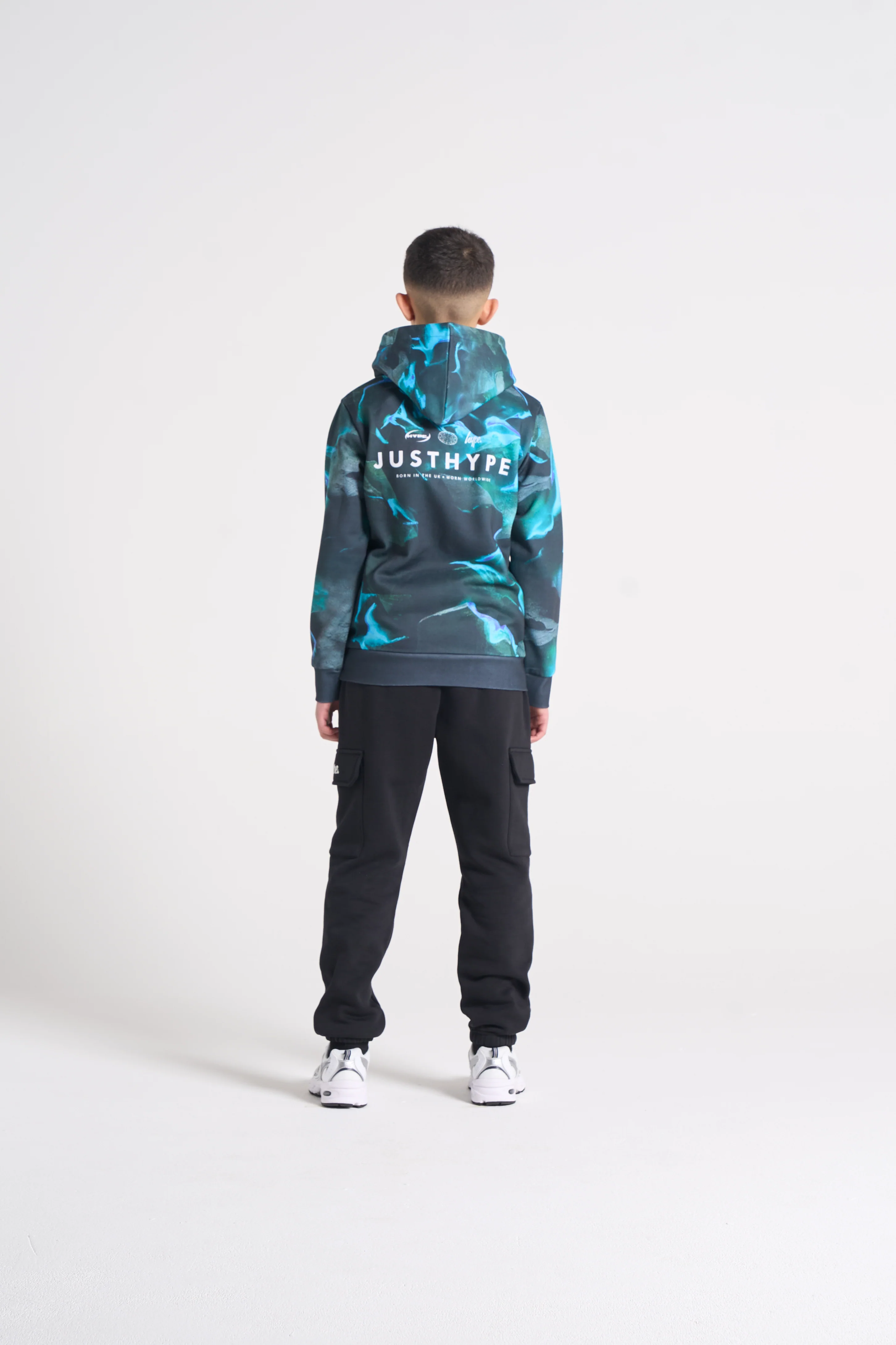 Hype Boys Black/Blue Vapour Hoodie - Image 2