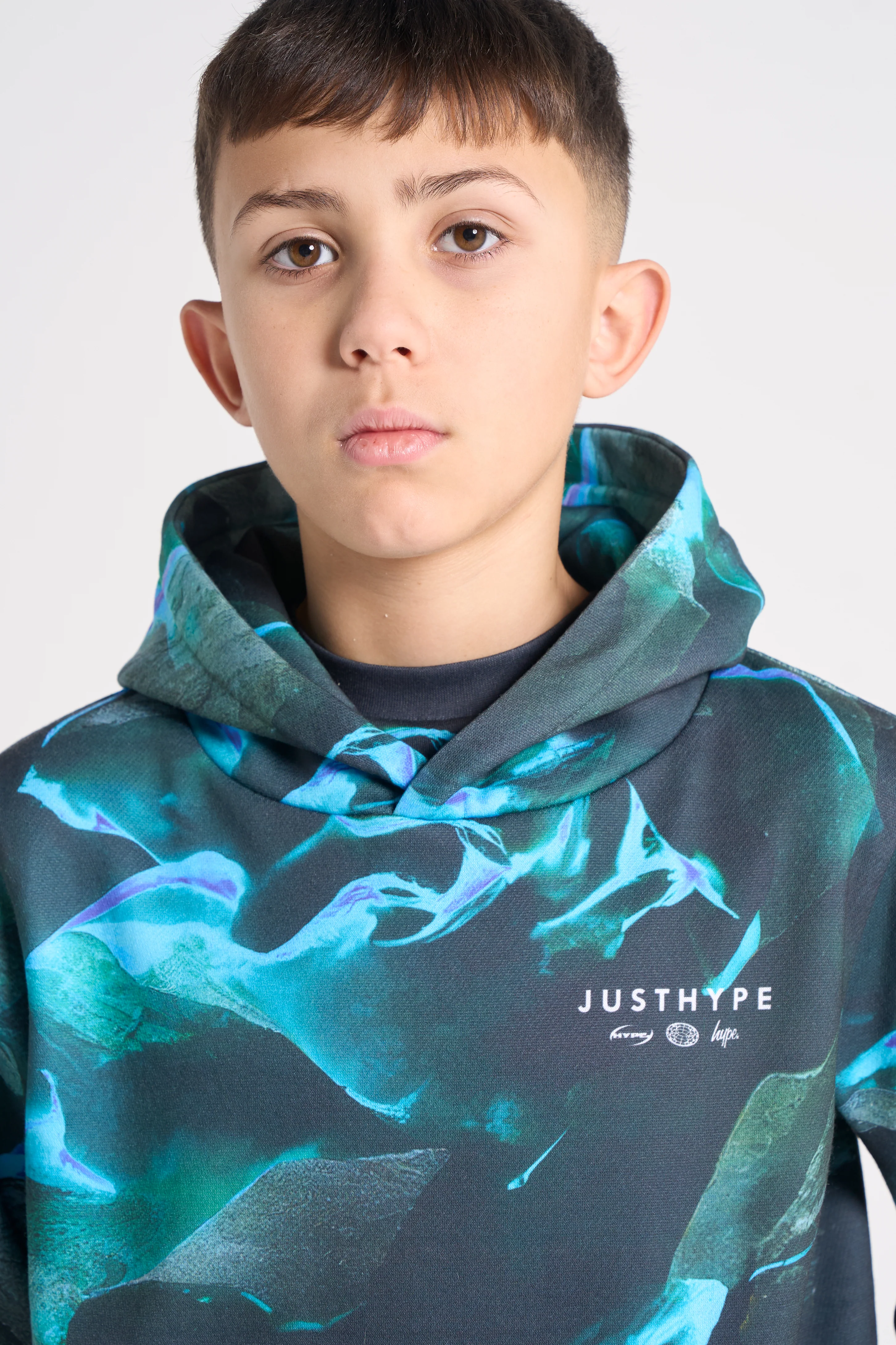 Hype Boys Black/Blue Vapour Hoodie - Image 4
