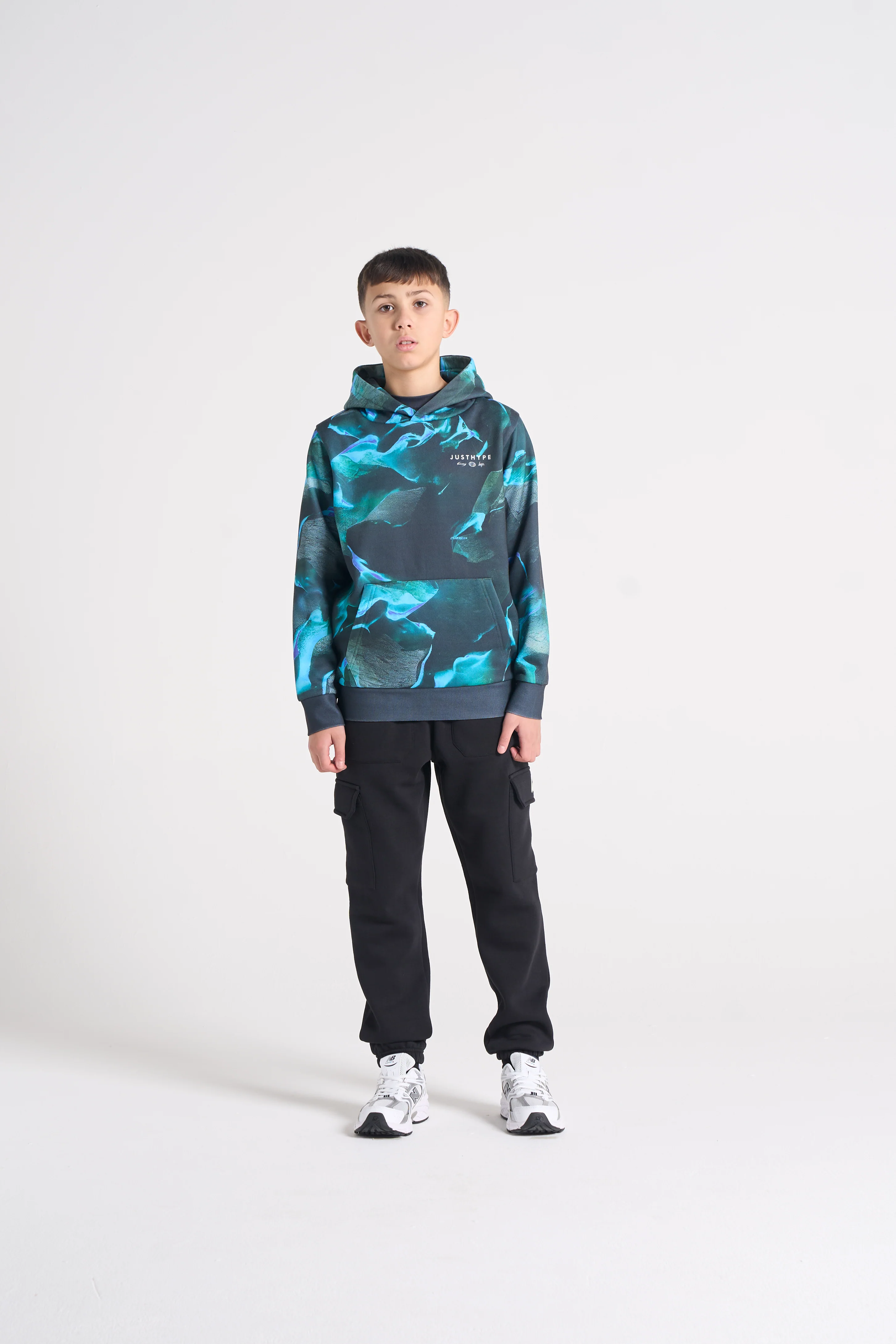 Hype Boys Black/Blue Vapour Hoodie - Image 7