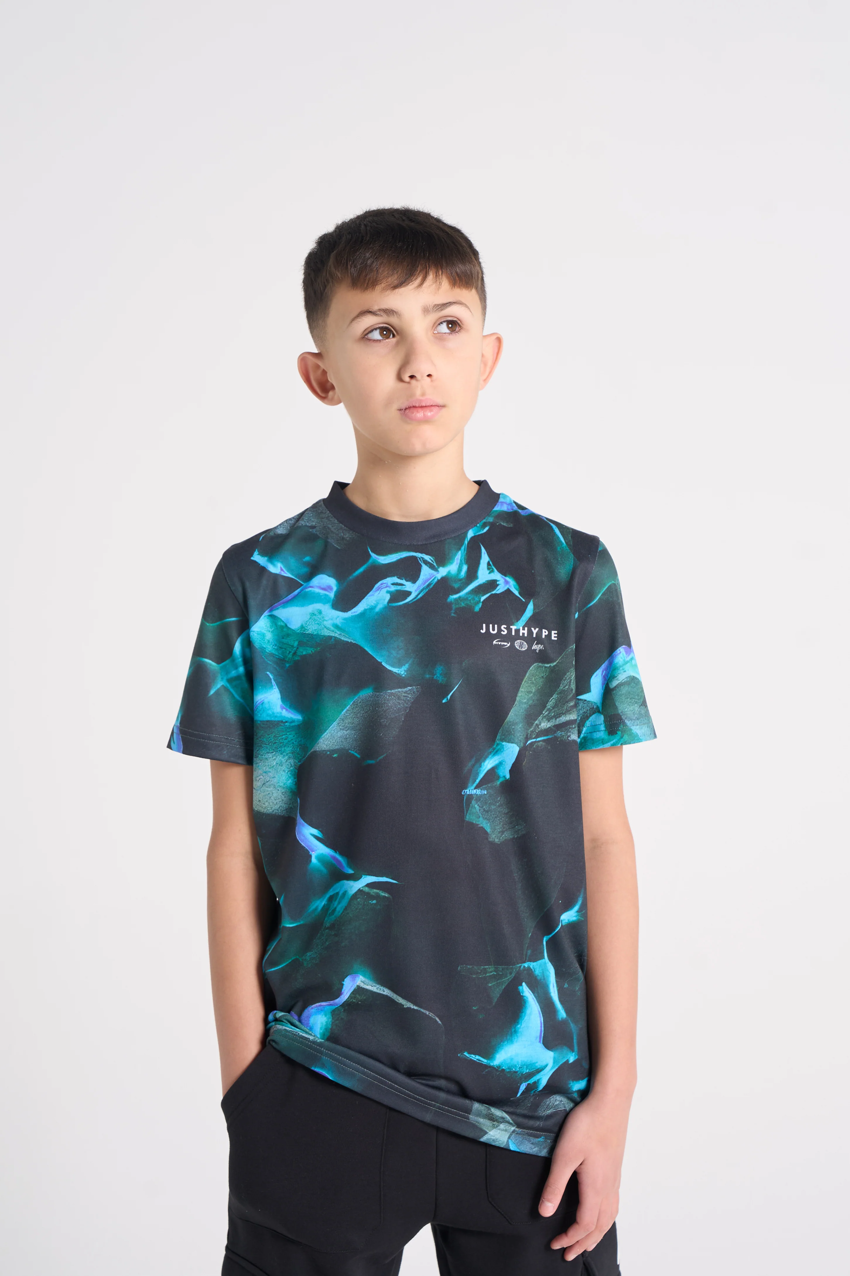 Hype Boys Black/Blue Vapour T-Shirt