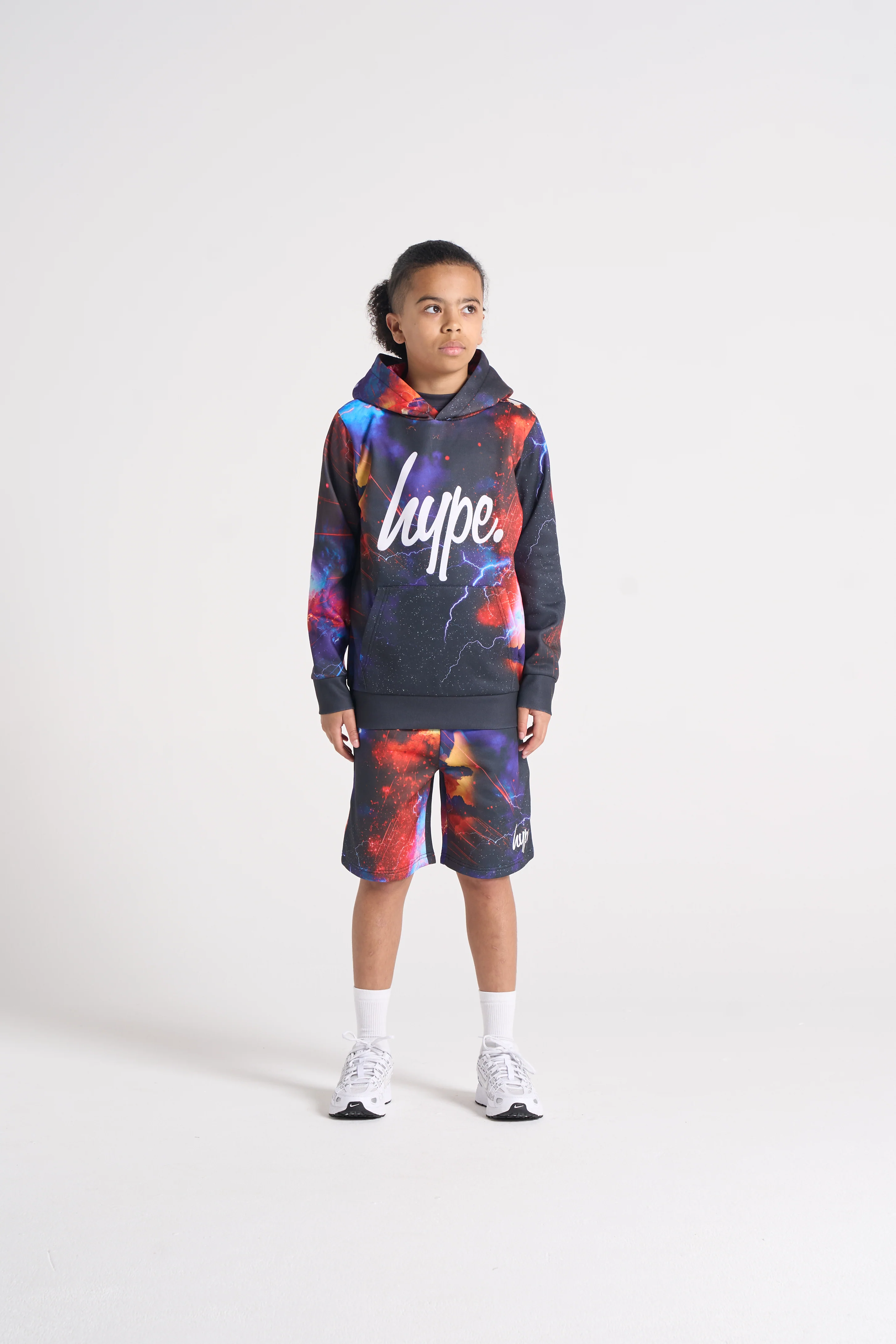 Hype Boys Black Constellation Hoodie & Shorts Set