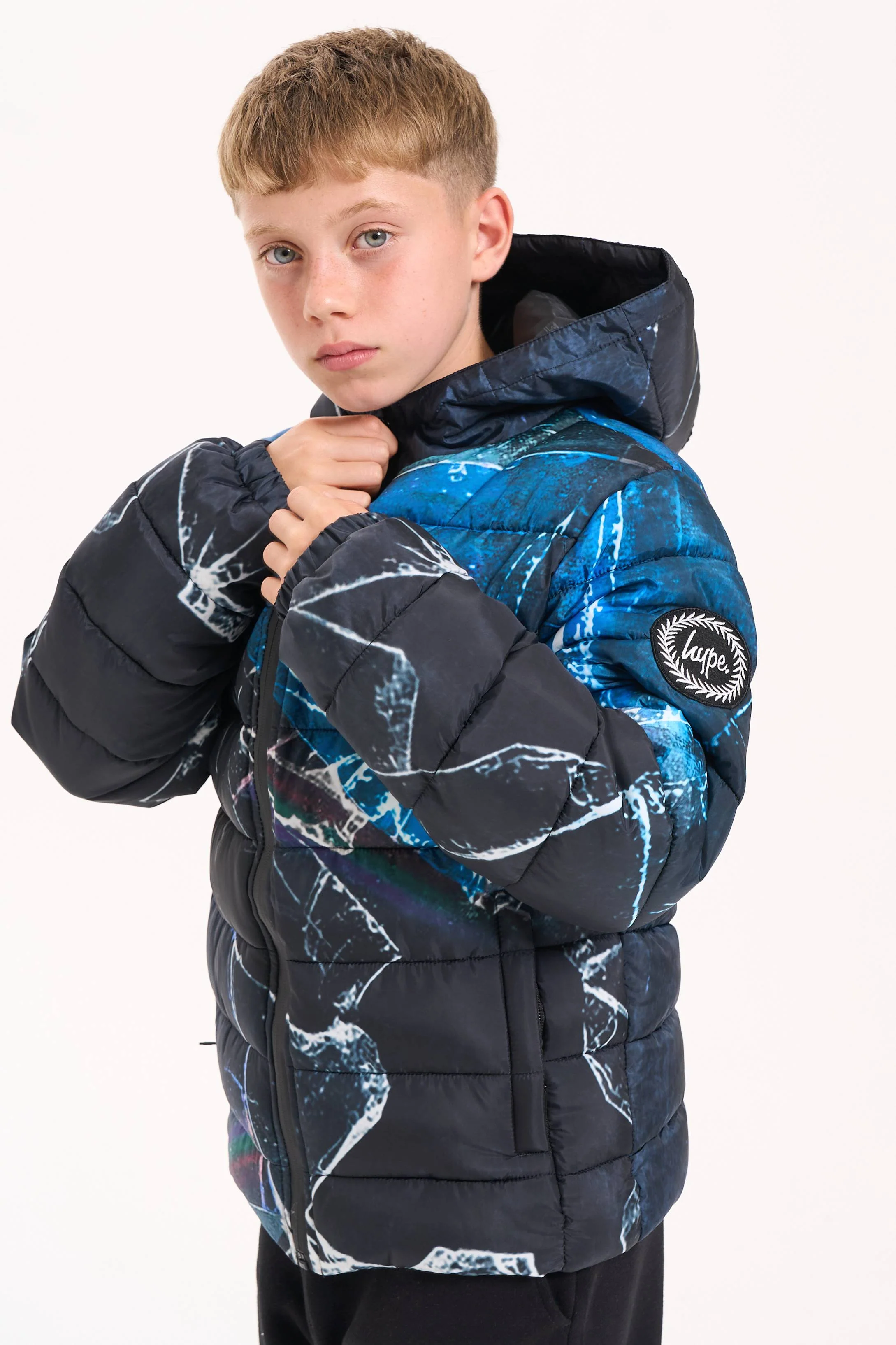 Hype Boys Black Smashed Padded Jacket - Image 7