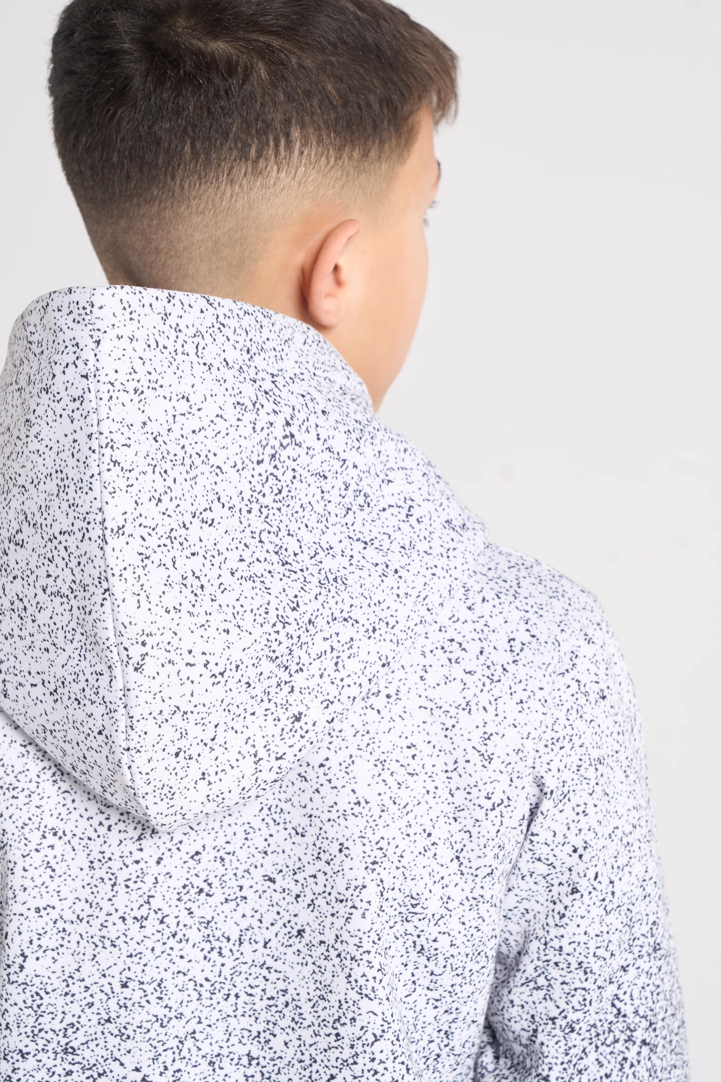 Hype Boys Black/White Speckle Fade Hoodie - Image 2