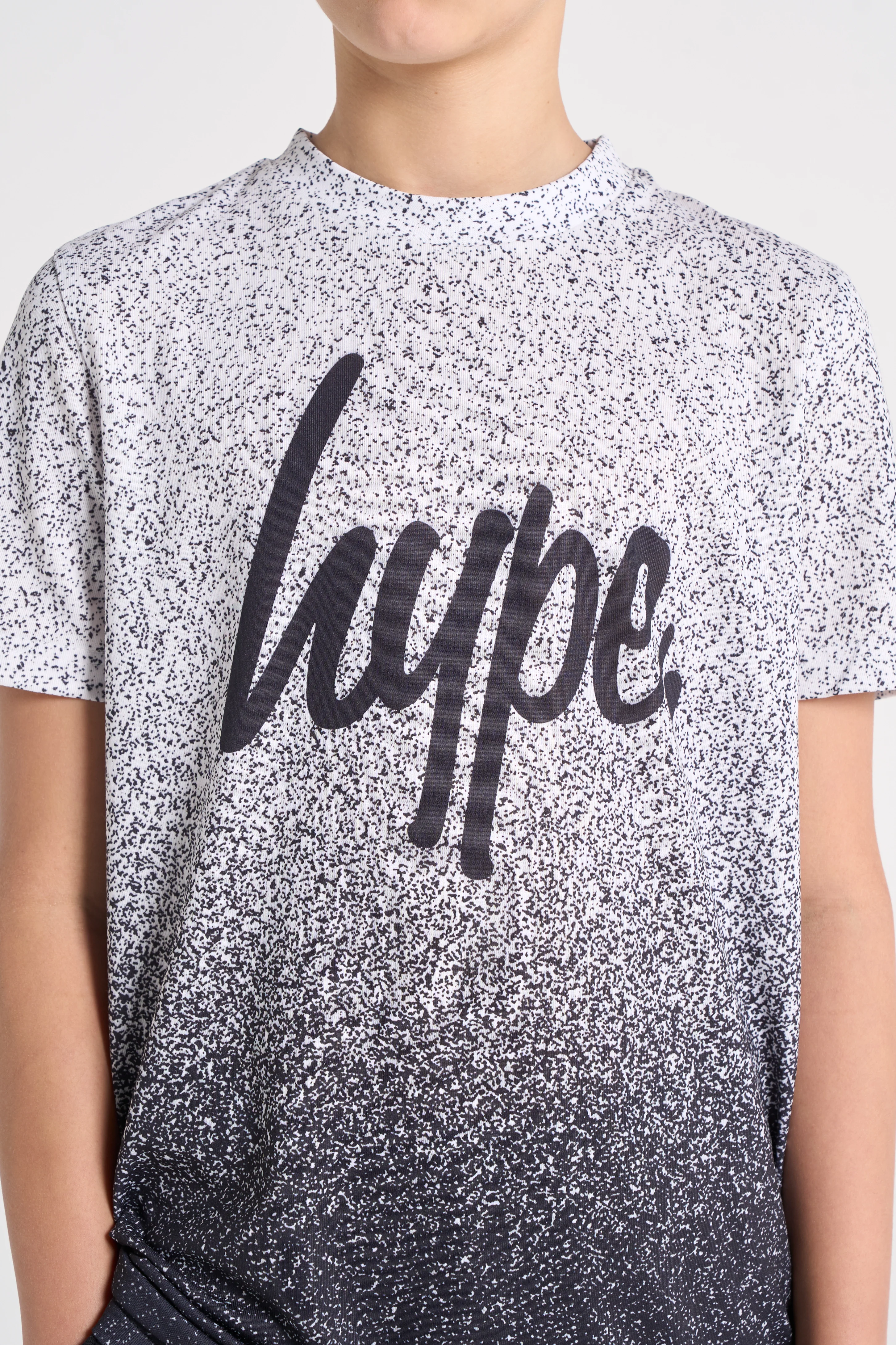 Hype Boys Black/White Speckle Fade T-Shirt - Image 2