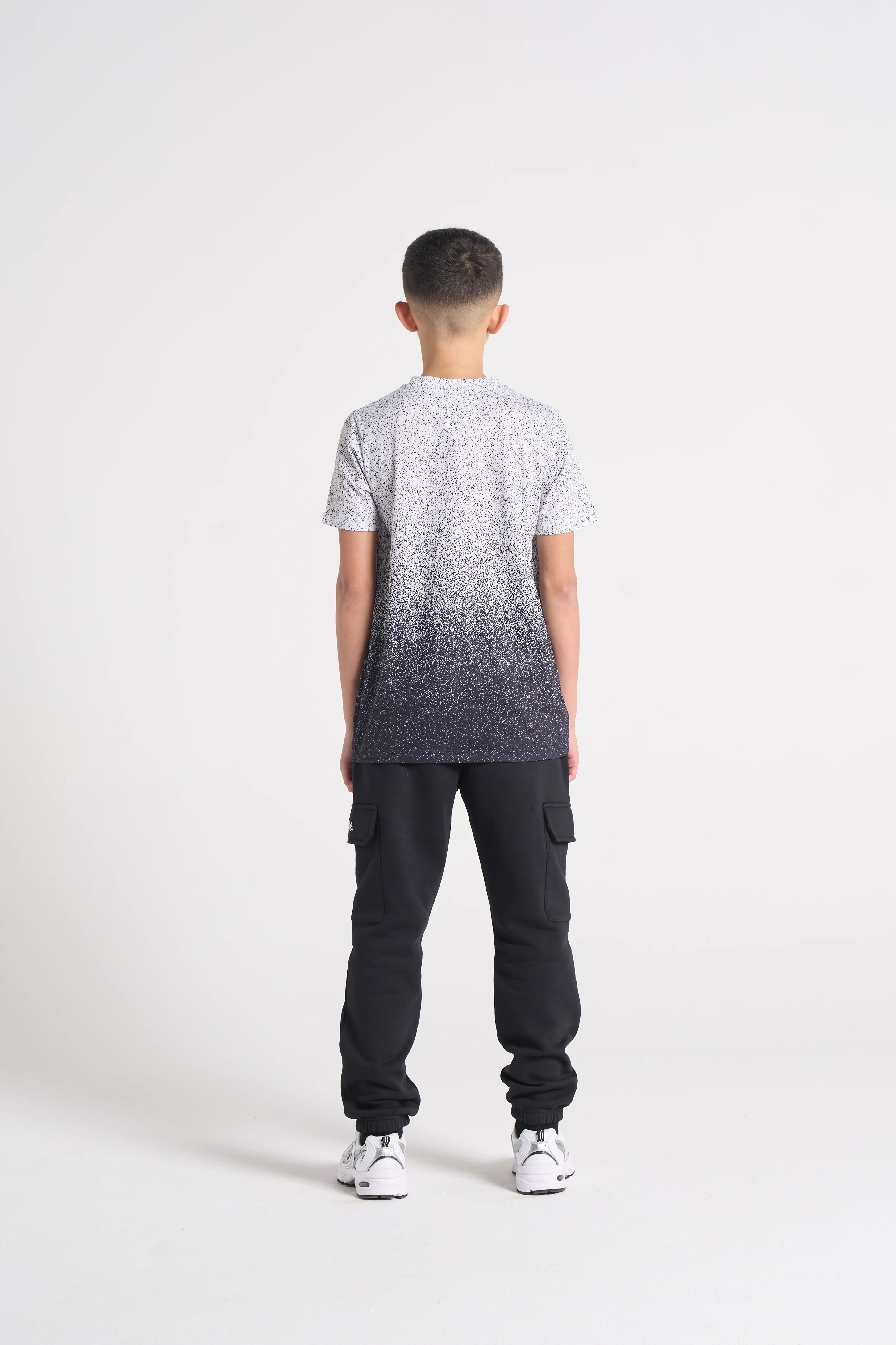 Hype Boys Black/White Speckle Fade T-Shirt - Image 6