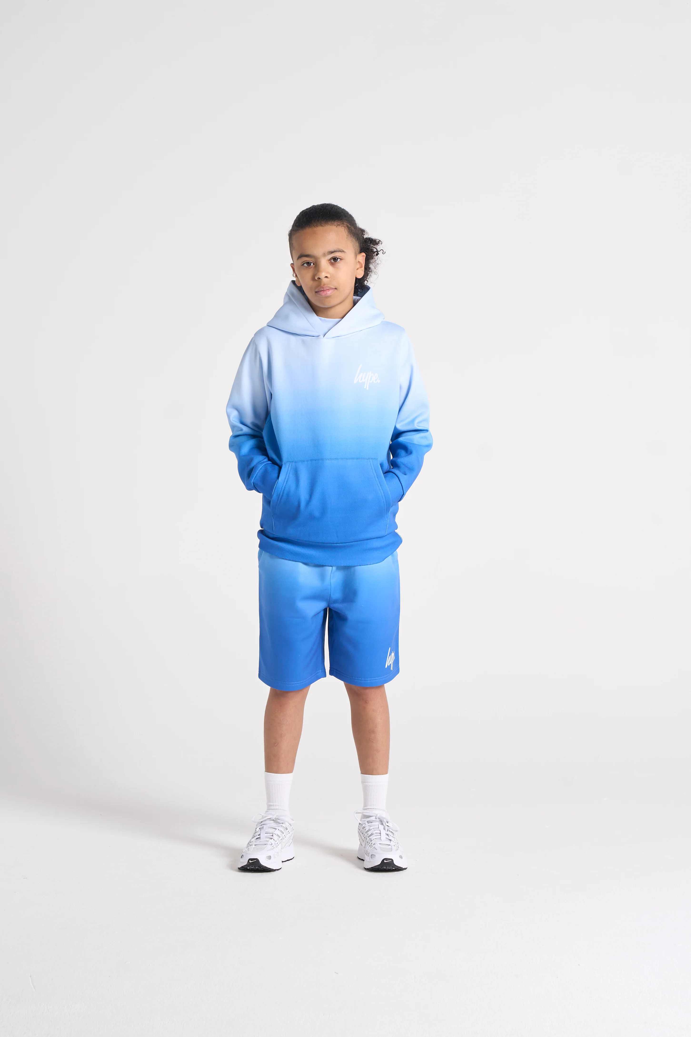 Hype Boys Blue Fade Hoodie & Shorts Set