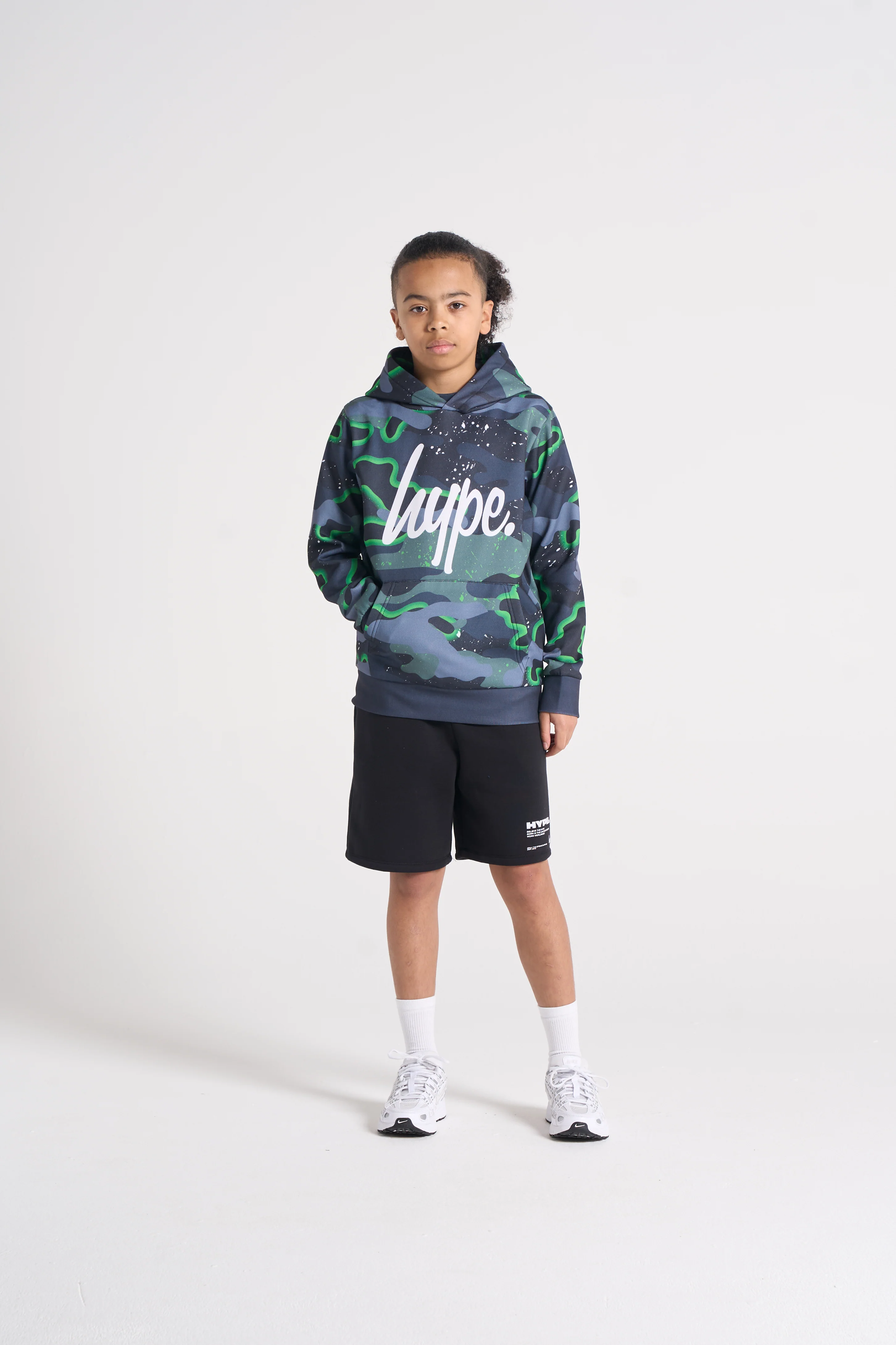 Hype Boys Green Neon Camouflage Hoodie