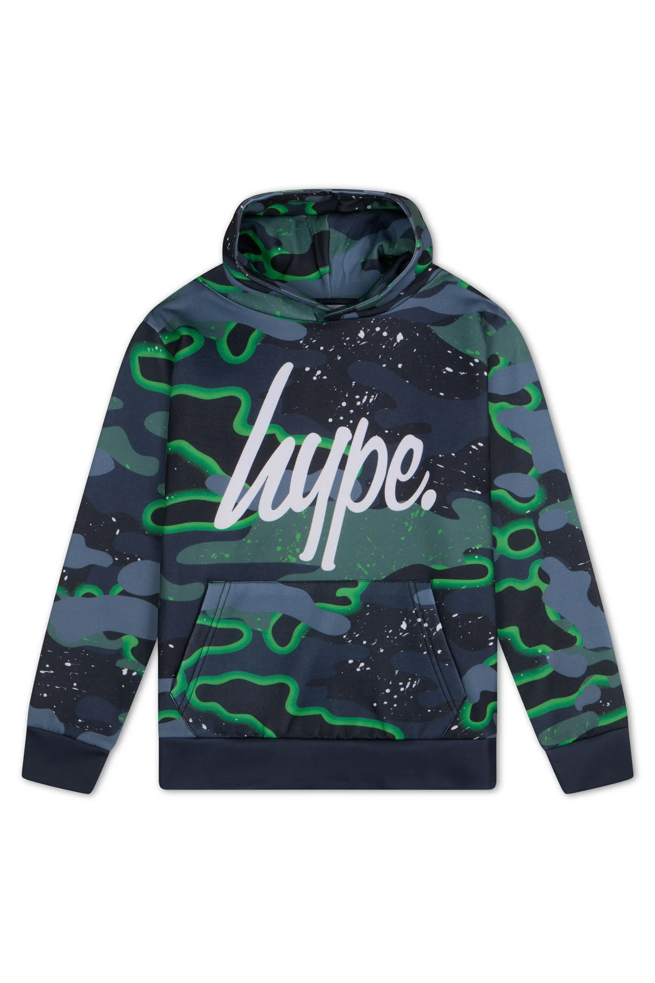 Hype Boys Green Neon Camouflage Hoodie - Image 3