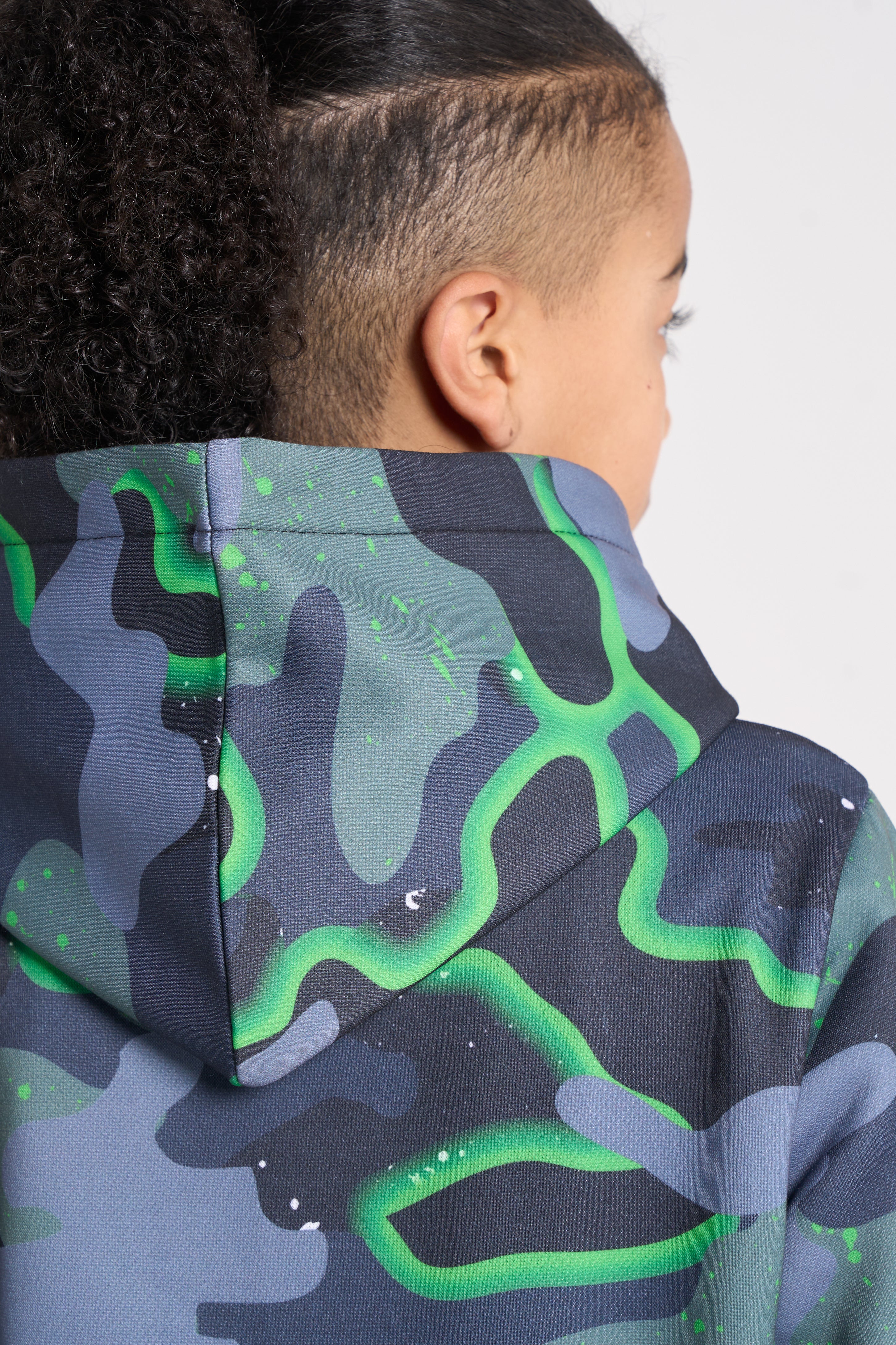 Hype Boys Green Neon Camouflage Hoodie - Image 4
