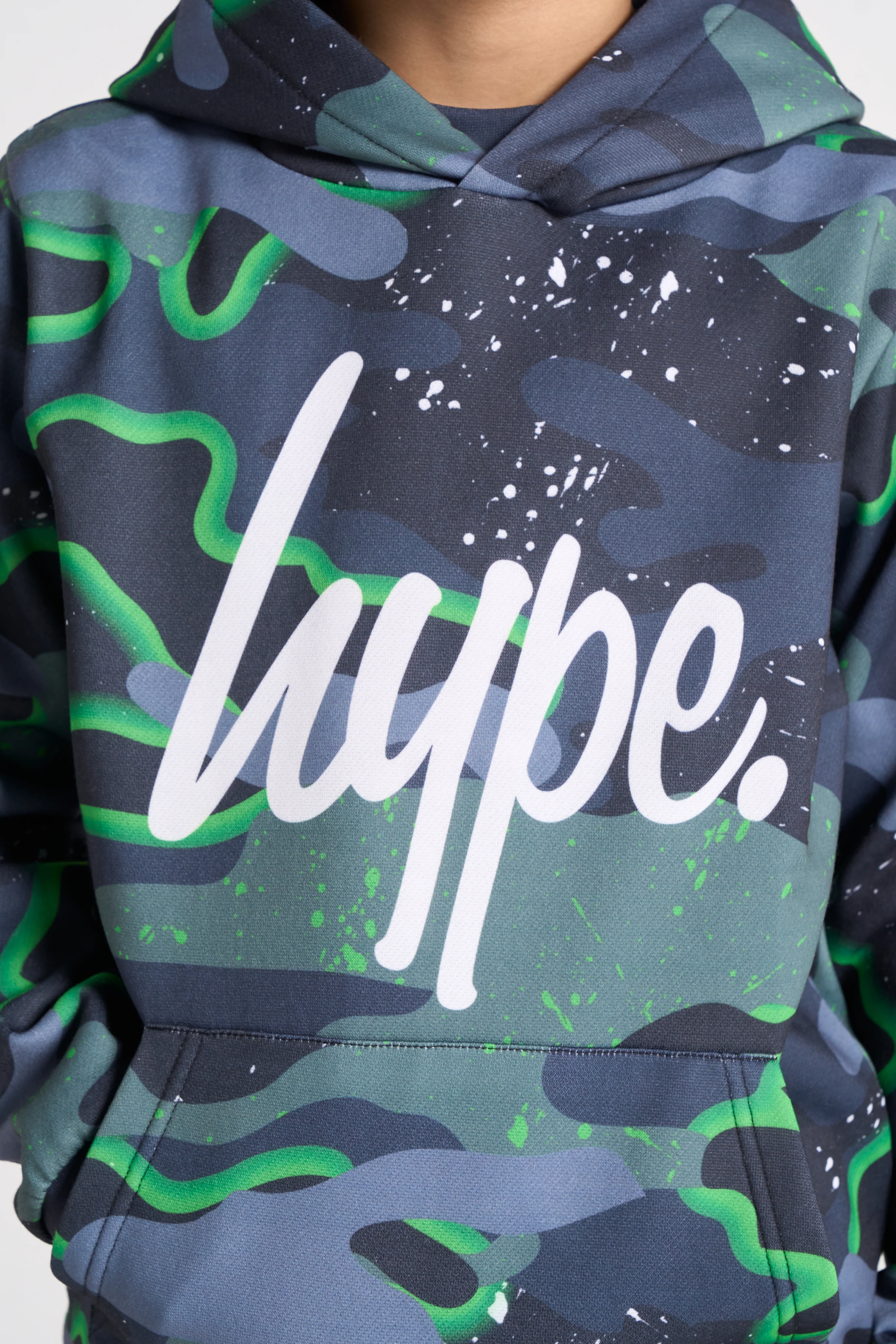 Hype Boys Green Neon Camouflage Hoodie - Image 7