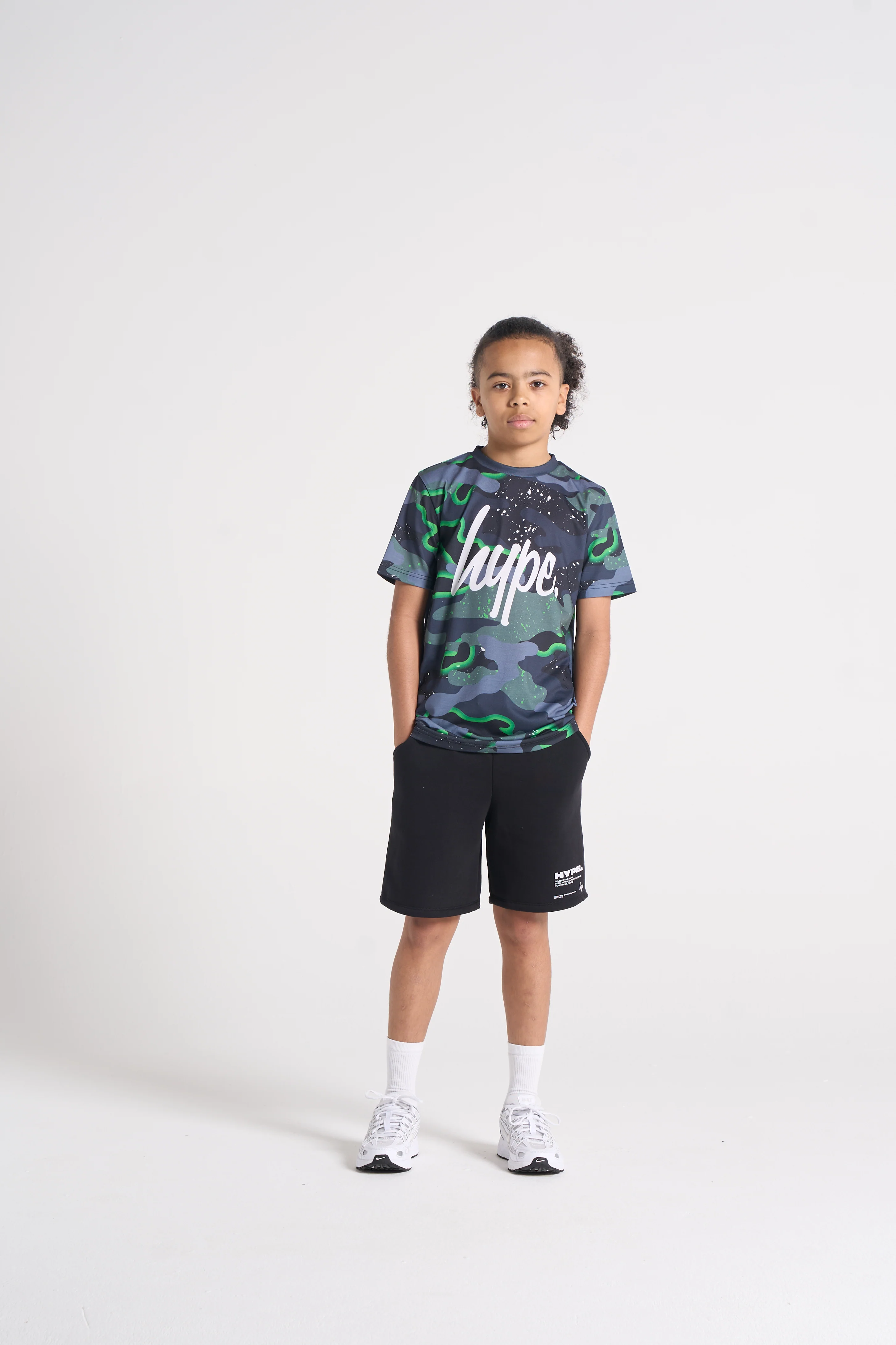 Hype Boys Green Neon Camouflage T-Shirt - Image 2