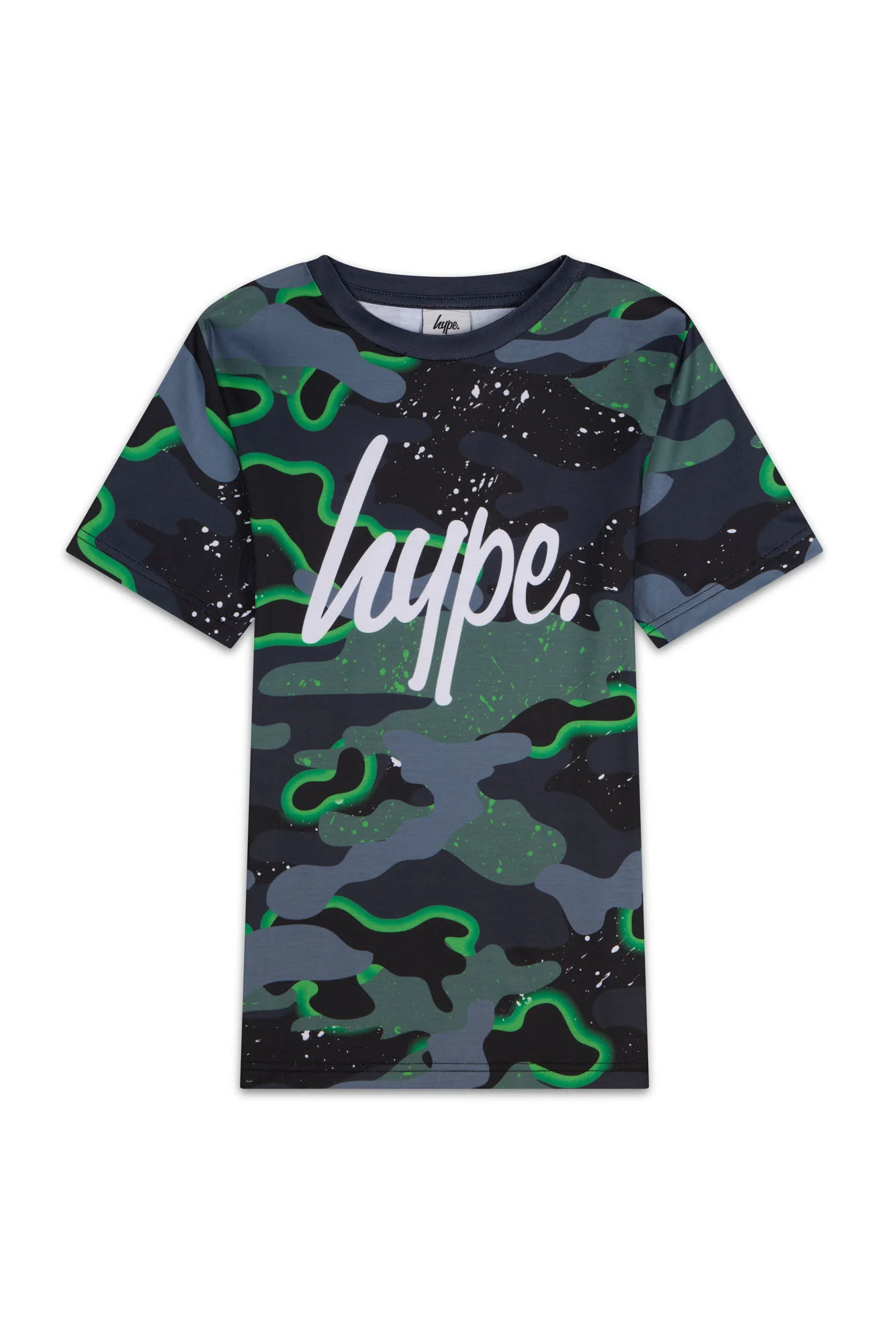 Hype Boys Green Neon Camouflage T-Shirt - Image 3