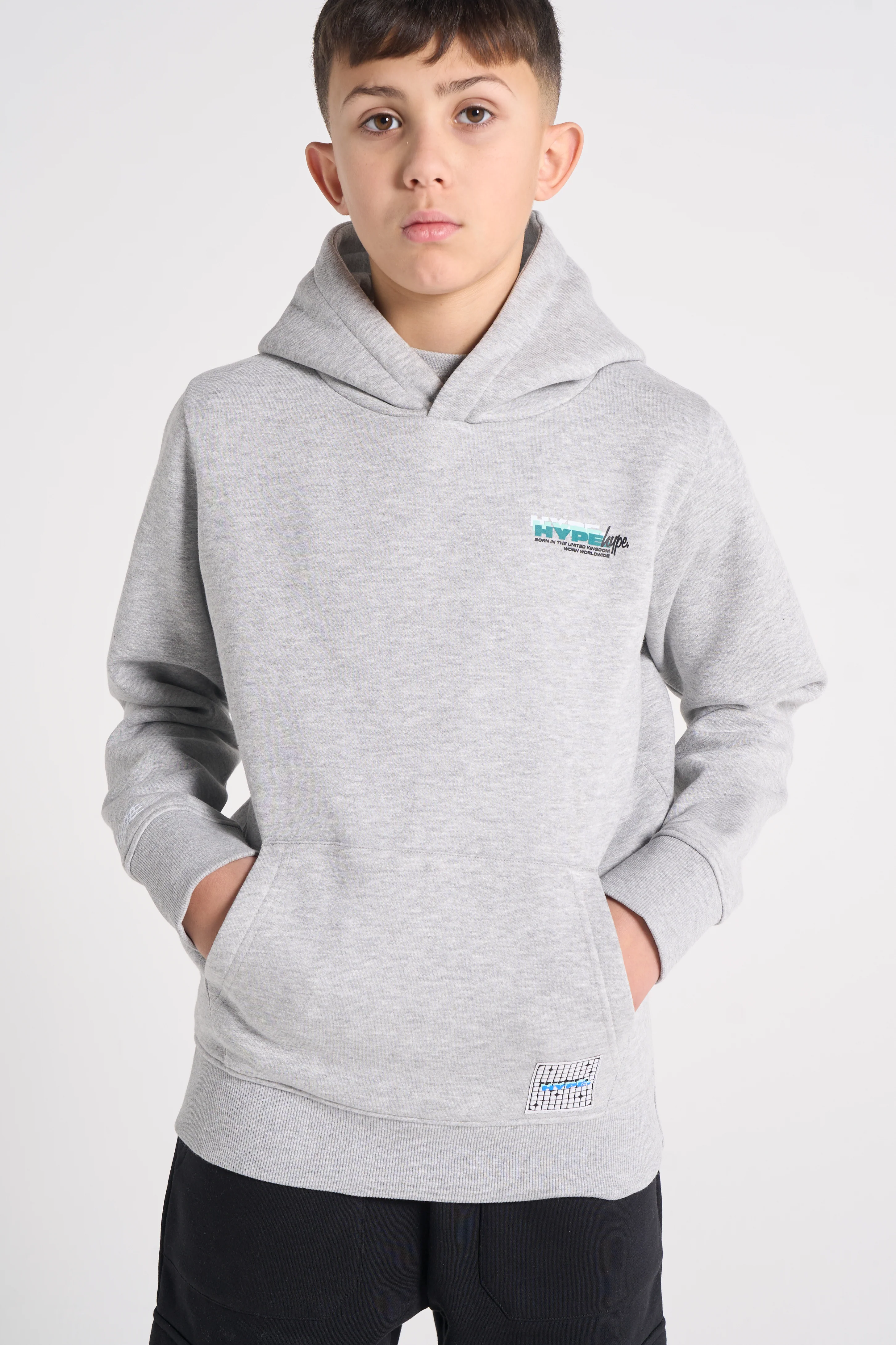 Hype Boys Grey Marl Cosmic Hoodie - Image 6