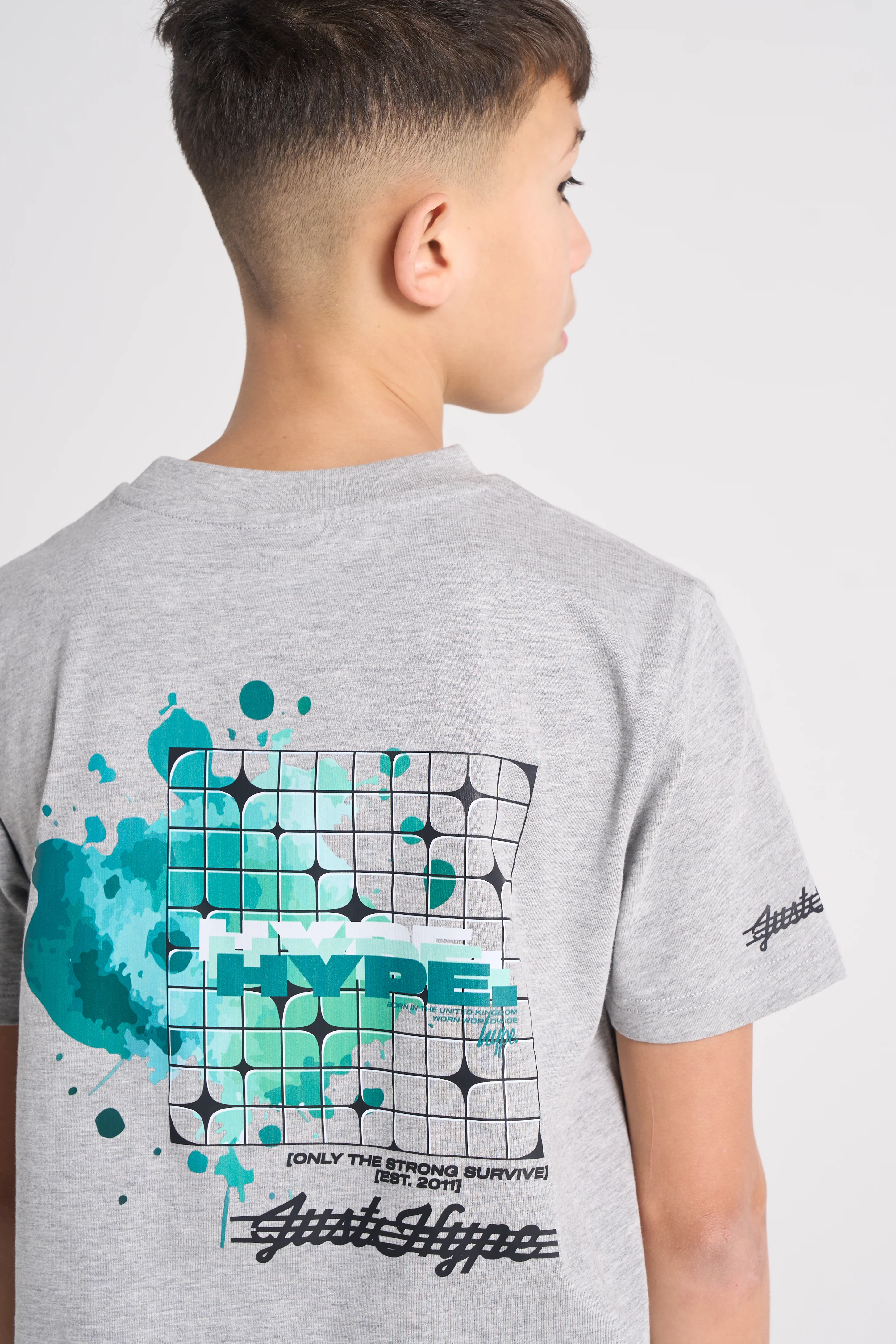 Hype Boys Grey Marl Cosmic T-Shirt - Image 2