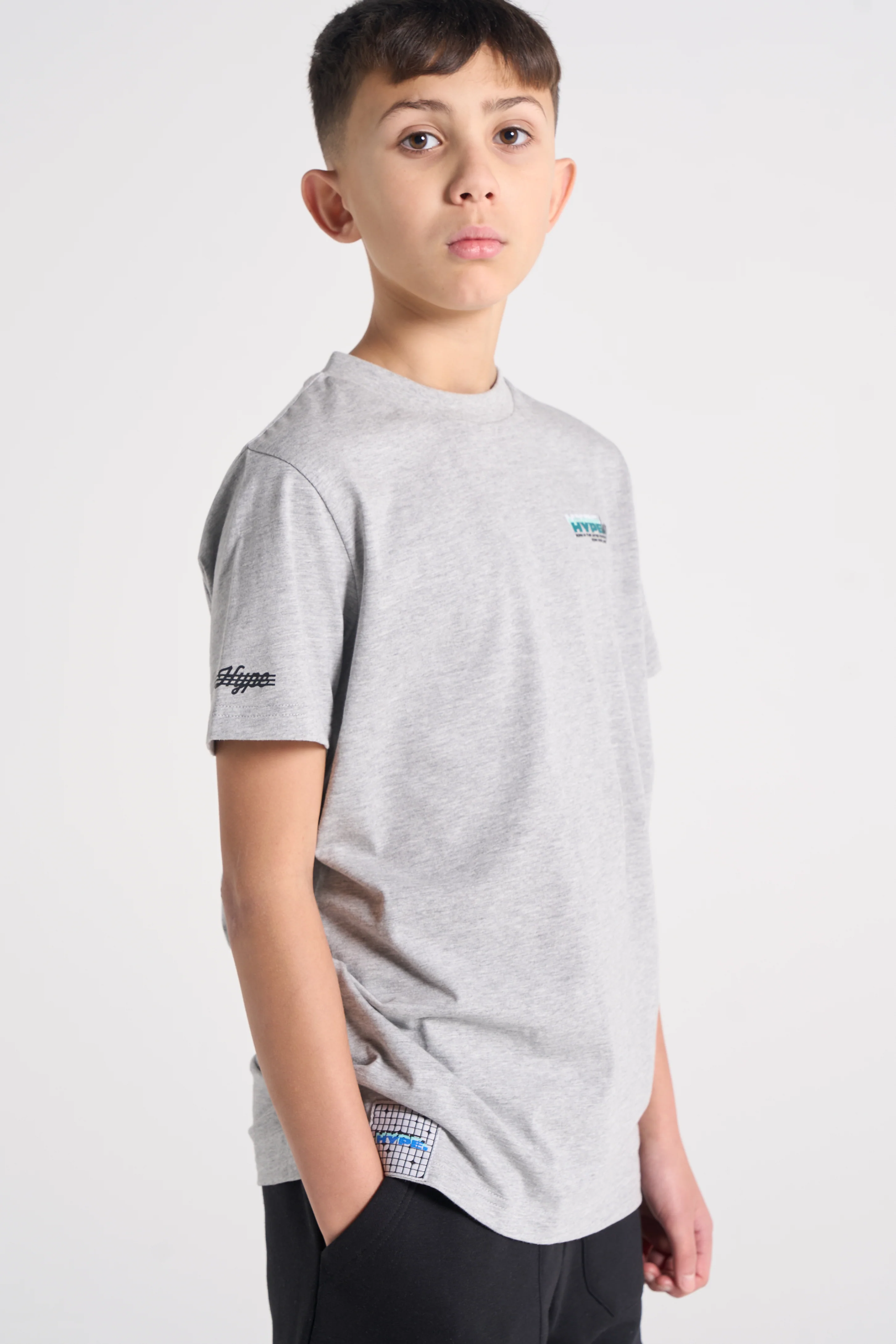 Hype Boys Grey Marl Cosmic T-Shirt - Image 3