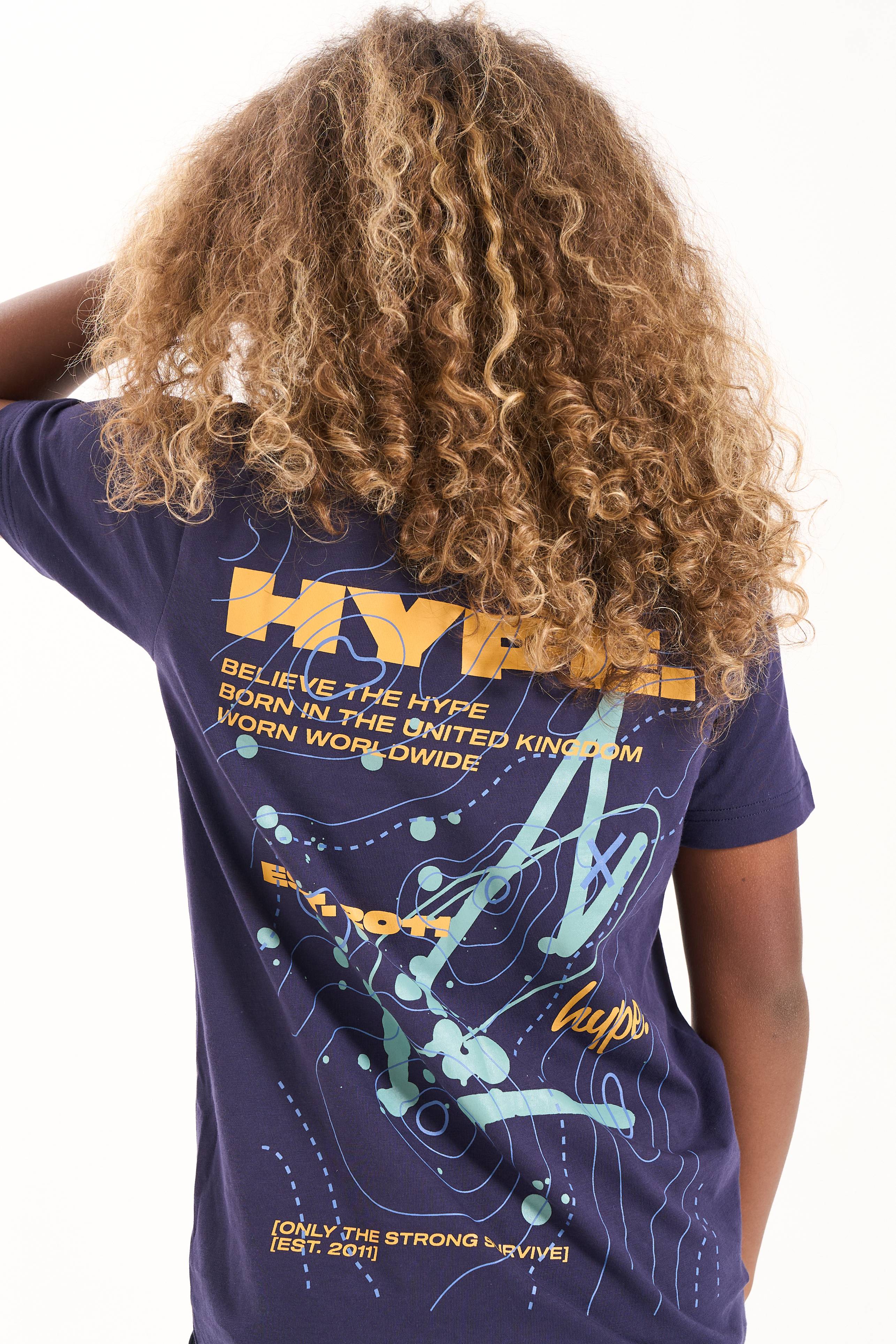 Hype Boys Navy Explore T-Shirt - Image 2