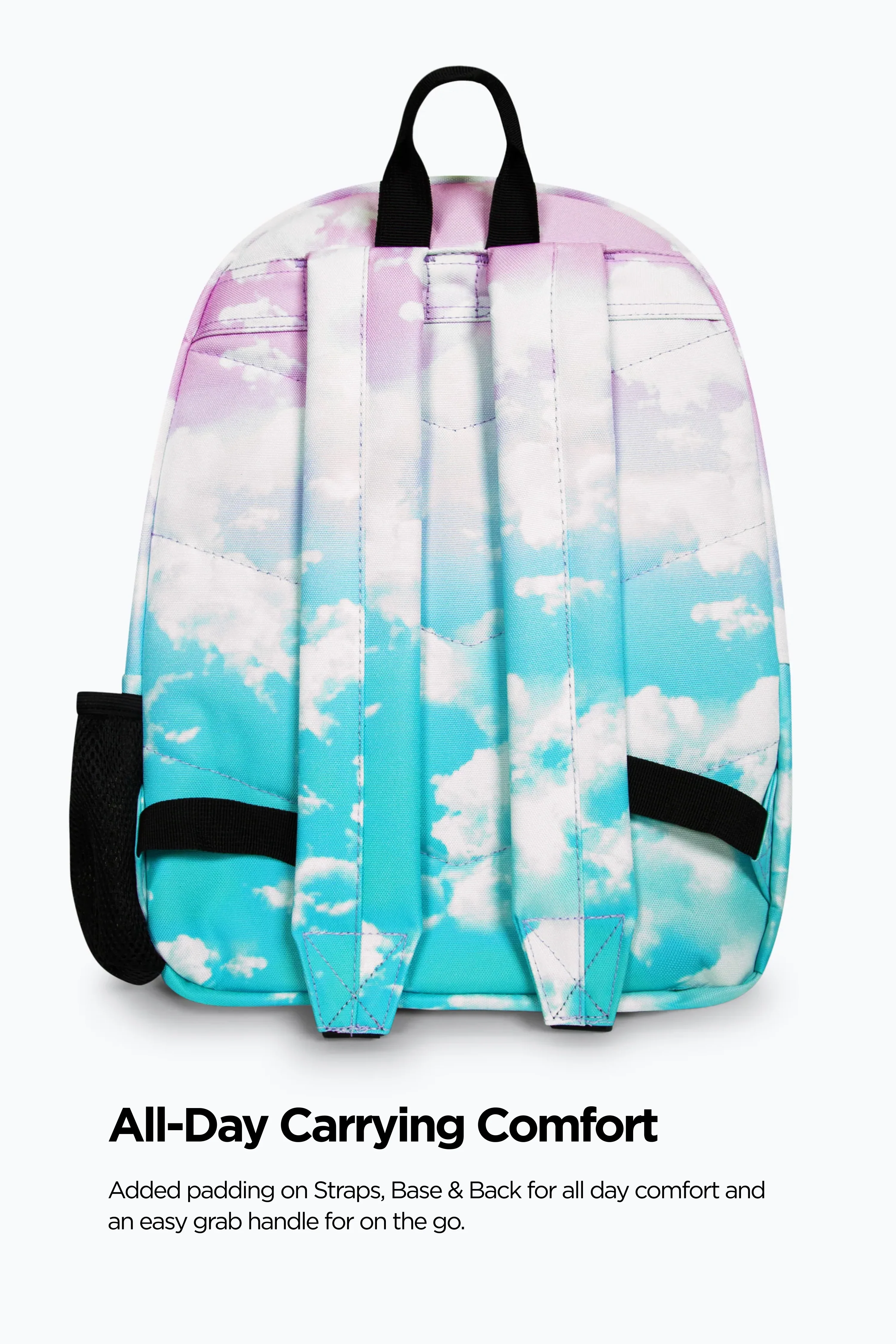 Hype Iconic Pink/Blue Cloud Fade Girls School Backpack - Image 4