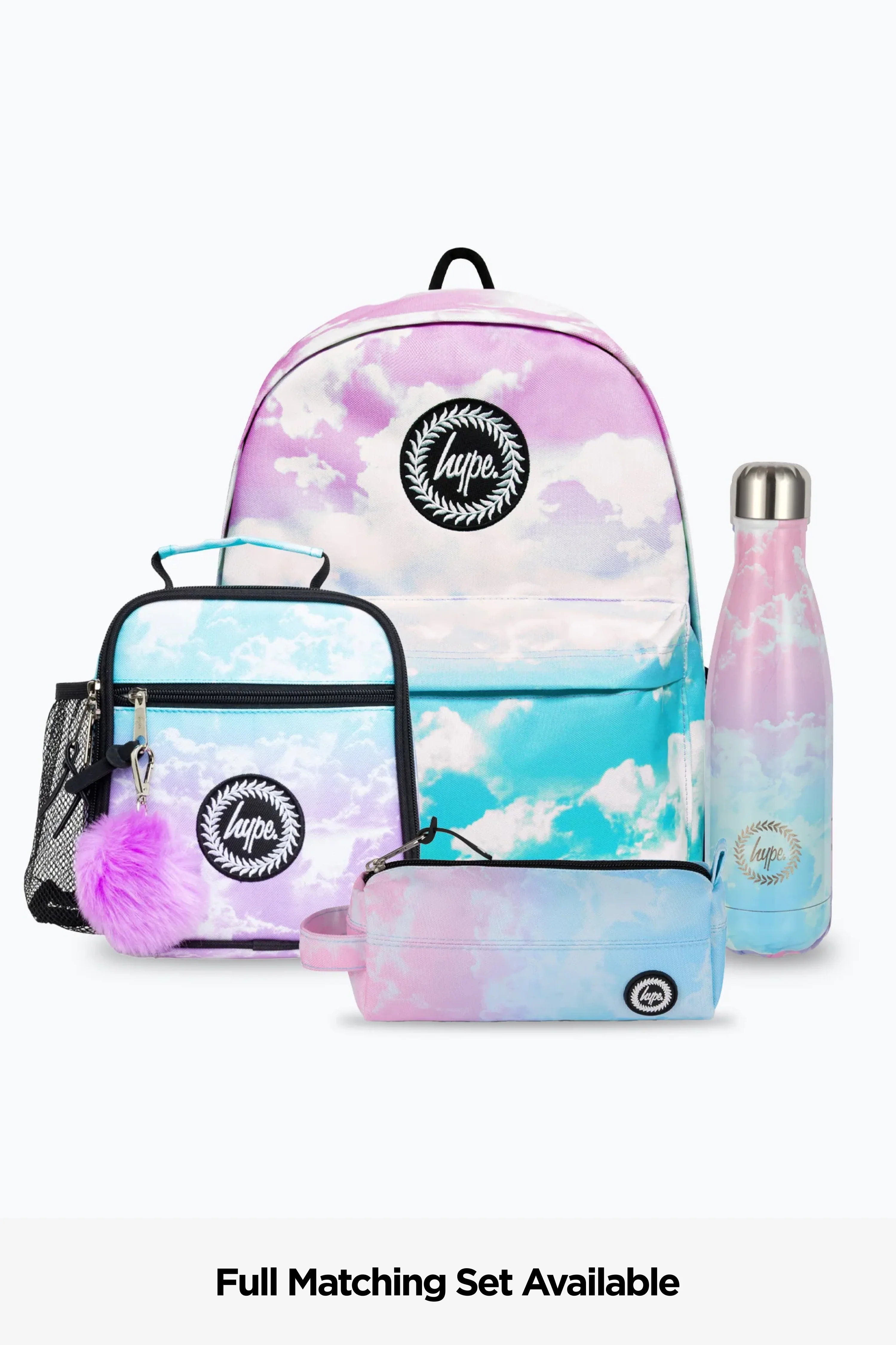 Hype Iconic Pink/Blue Cloud Fade Girls School Backpack - Image 8