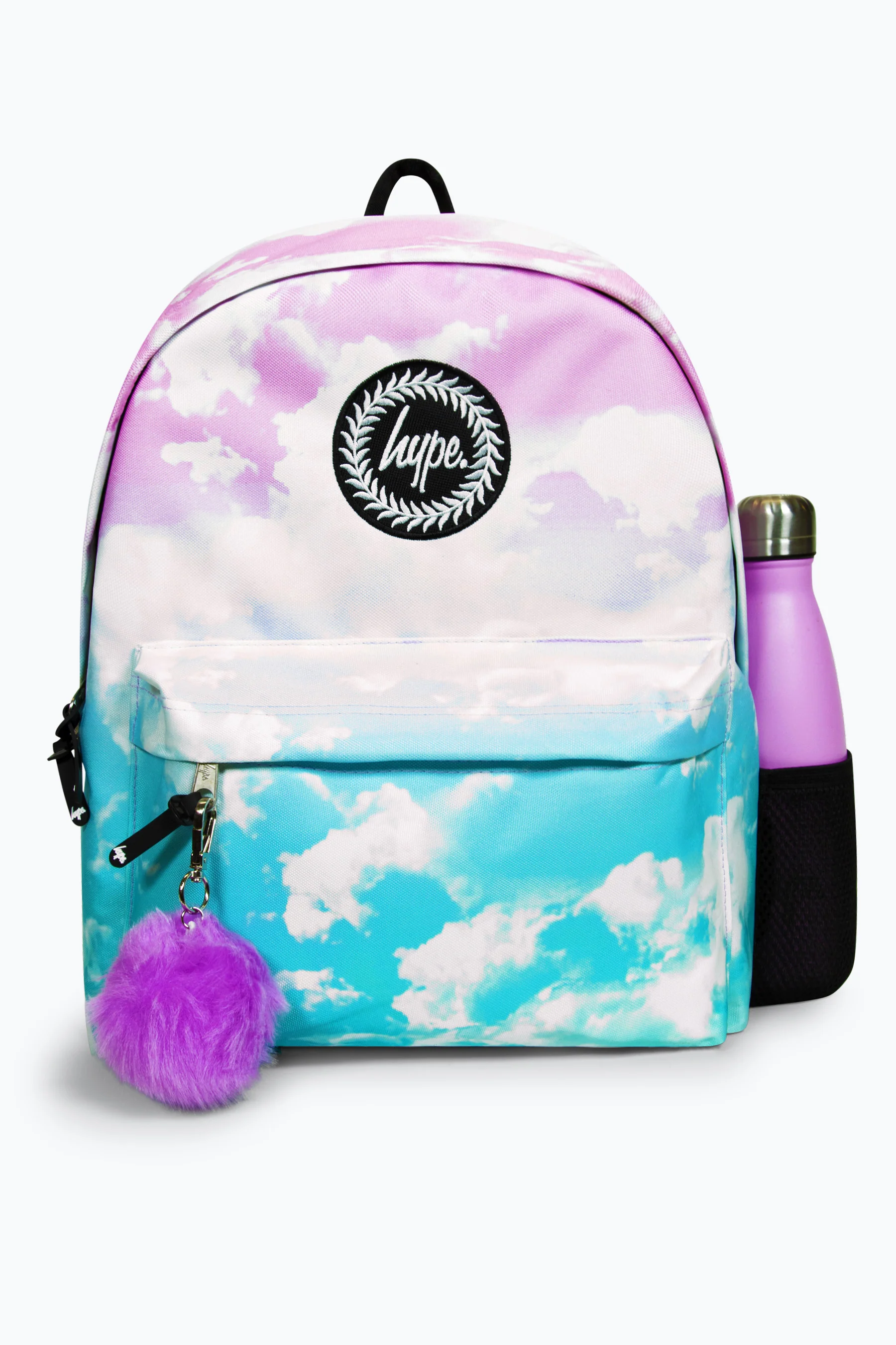 Hype Iconic Pink/Blue Cloud Fade Girls School Backpack - Image 9