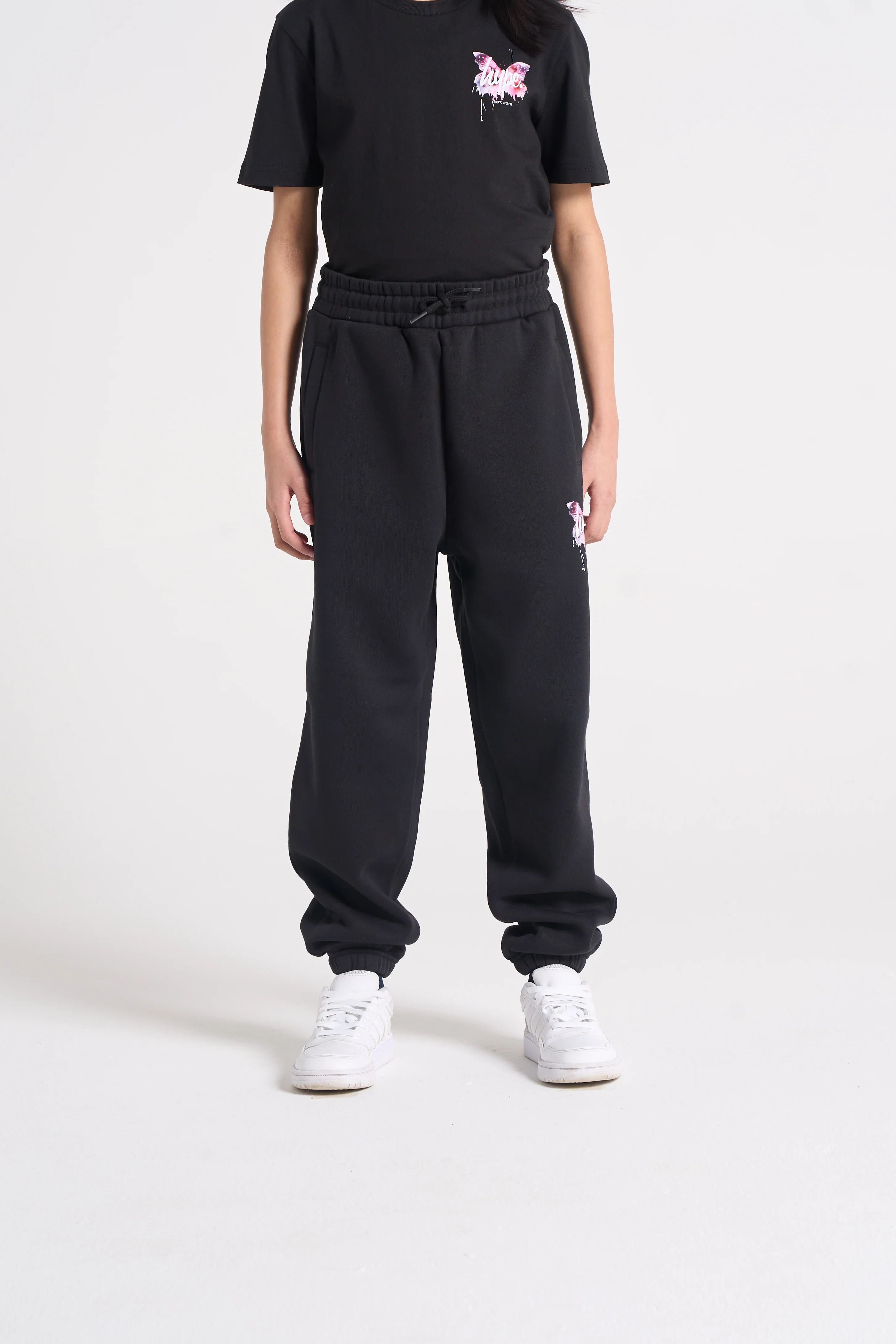 Hype Girls Black Butterfly Joggers - Image 2