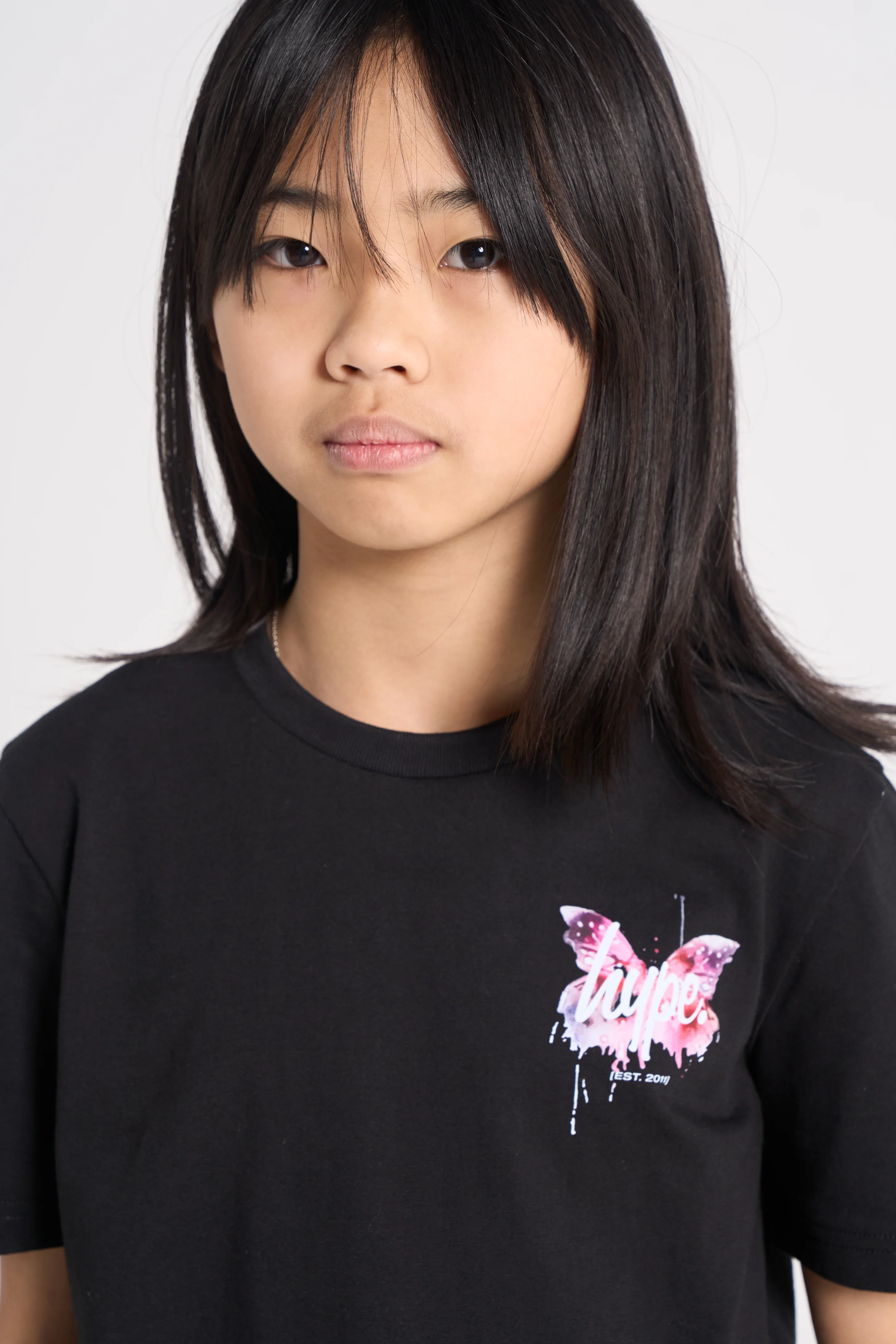 Hype Girls Black Butterfly T-Shirt - Image 4