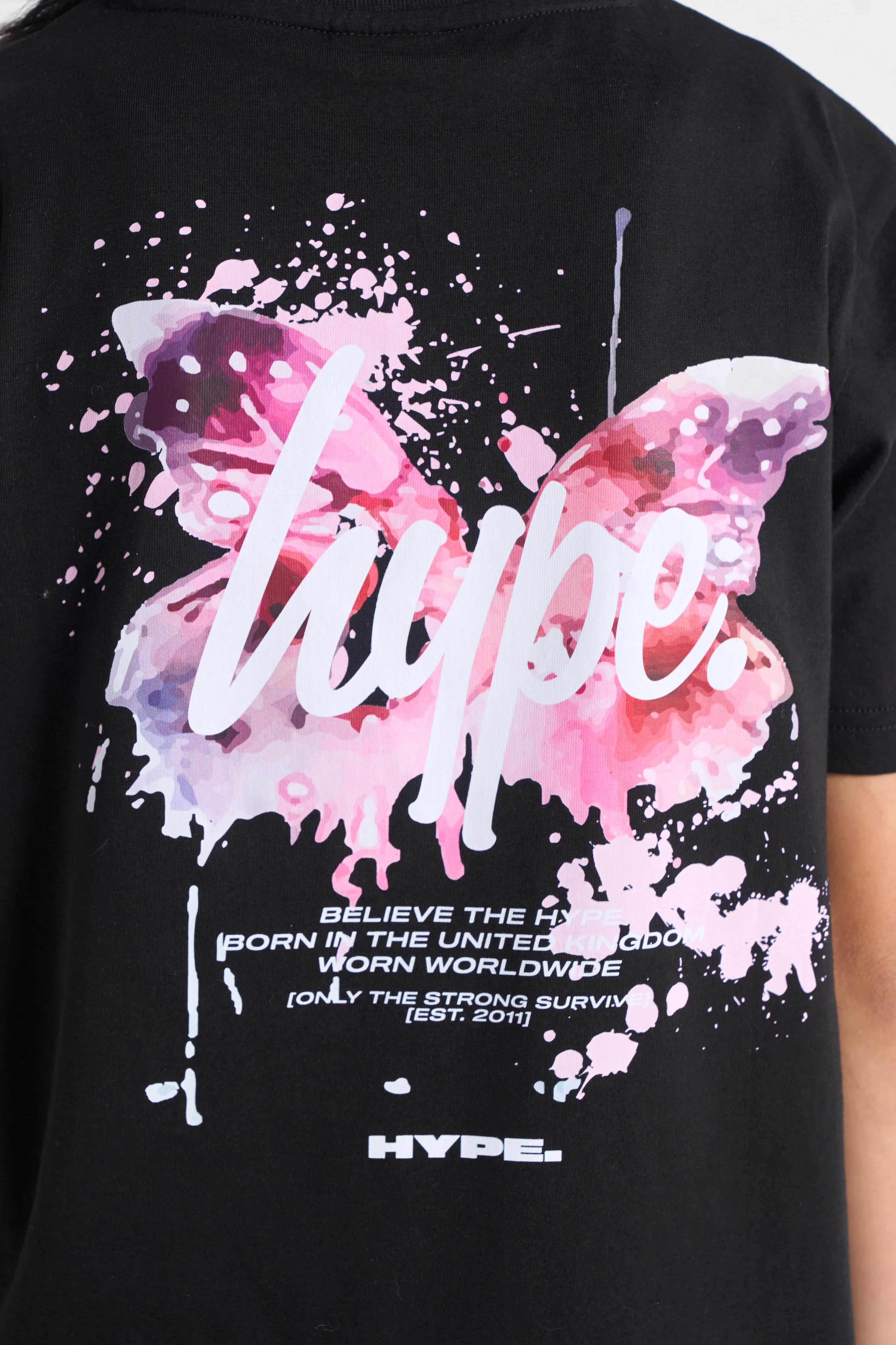 Hype Girls Black Butterfly T-Shirt - Image 6