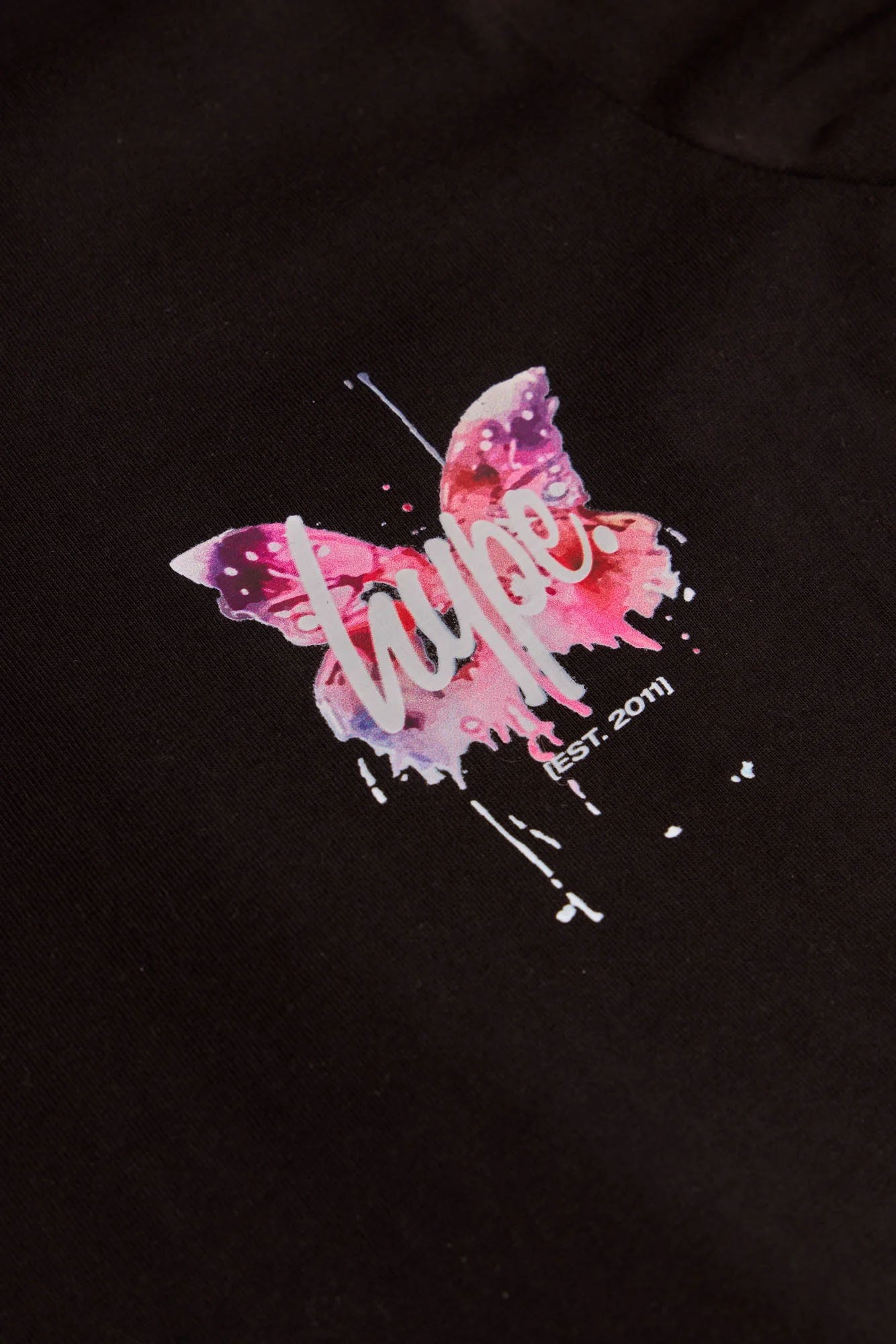 Hype Girls Black Butterfly T-Shirt - Image 7