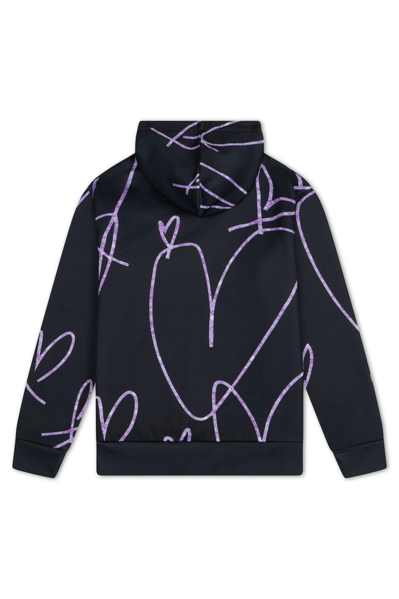 Hype Girls Black Scribble Hearts Hoodie - Image 4