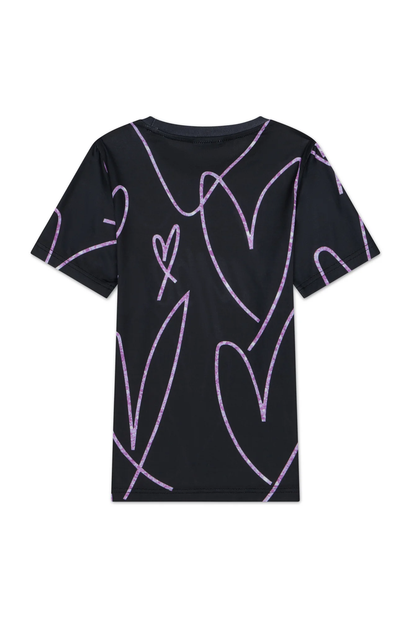 Hype Girls Black Scribble Hearts T-Shirt - Image 5