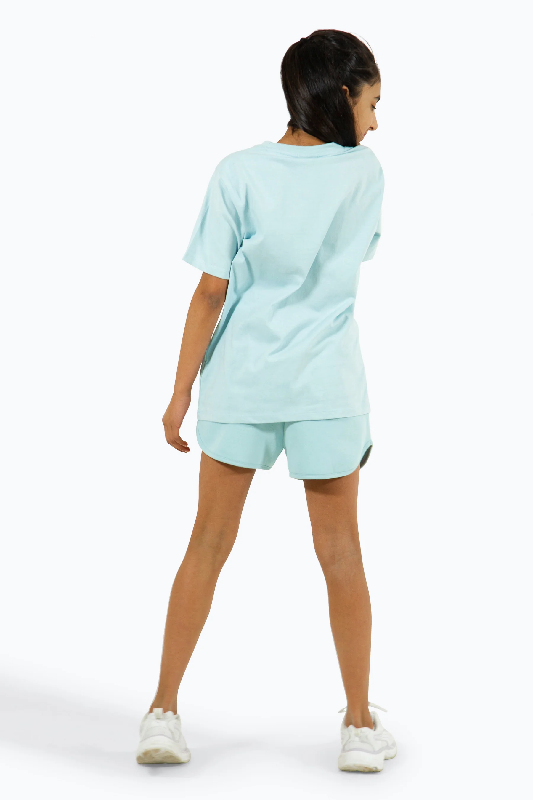 Hype Girls Light Blue Script Shorts - Image 4