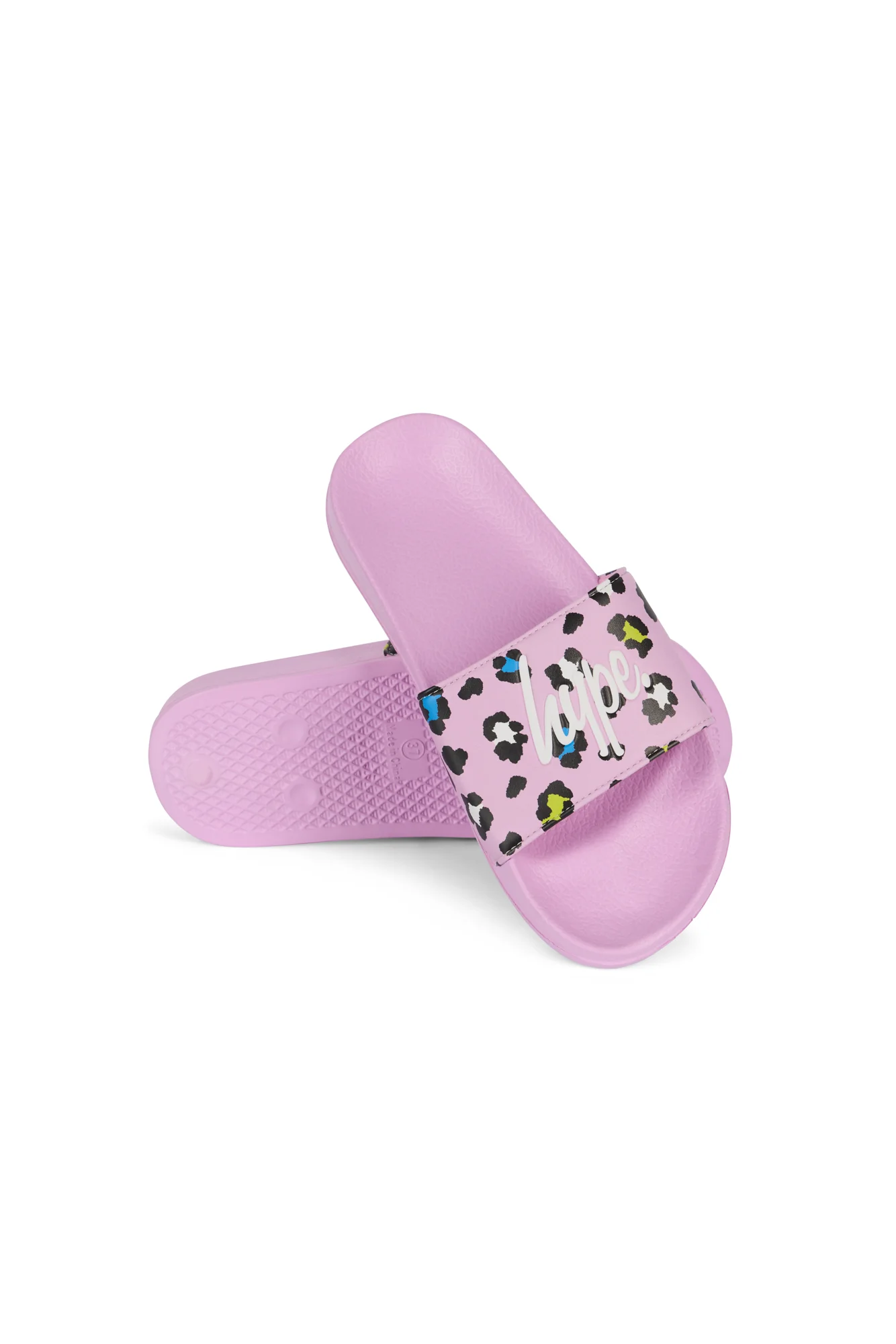Hype Girls Lilac Leopard Sliders - Image 3