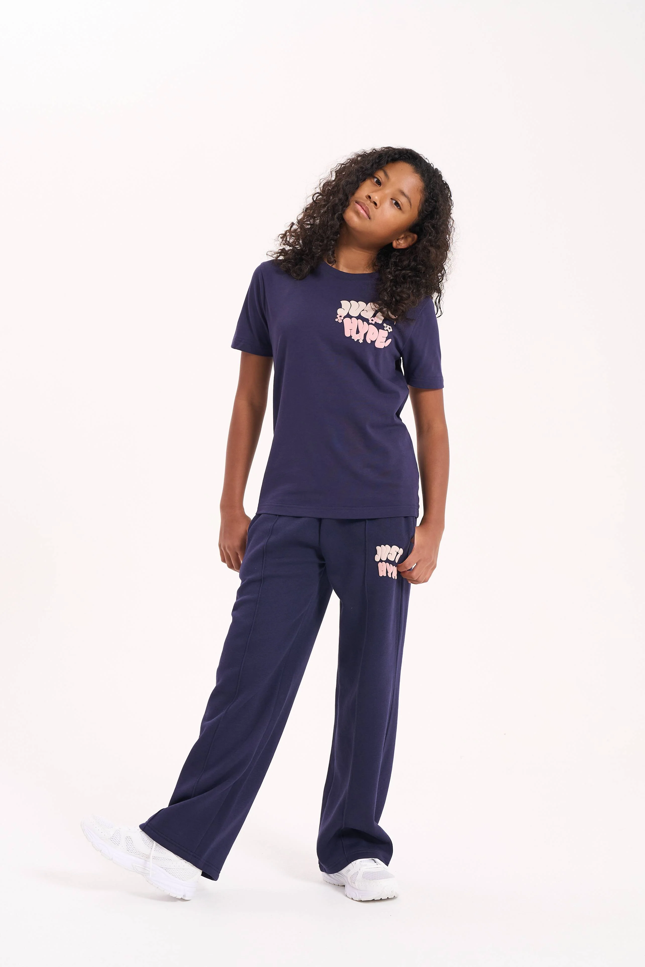 Hype Girls Navy Fantasy Wide Leg Joggers - Image 8