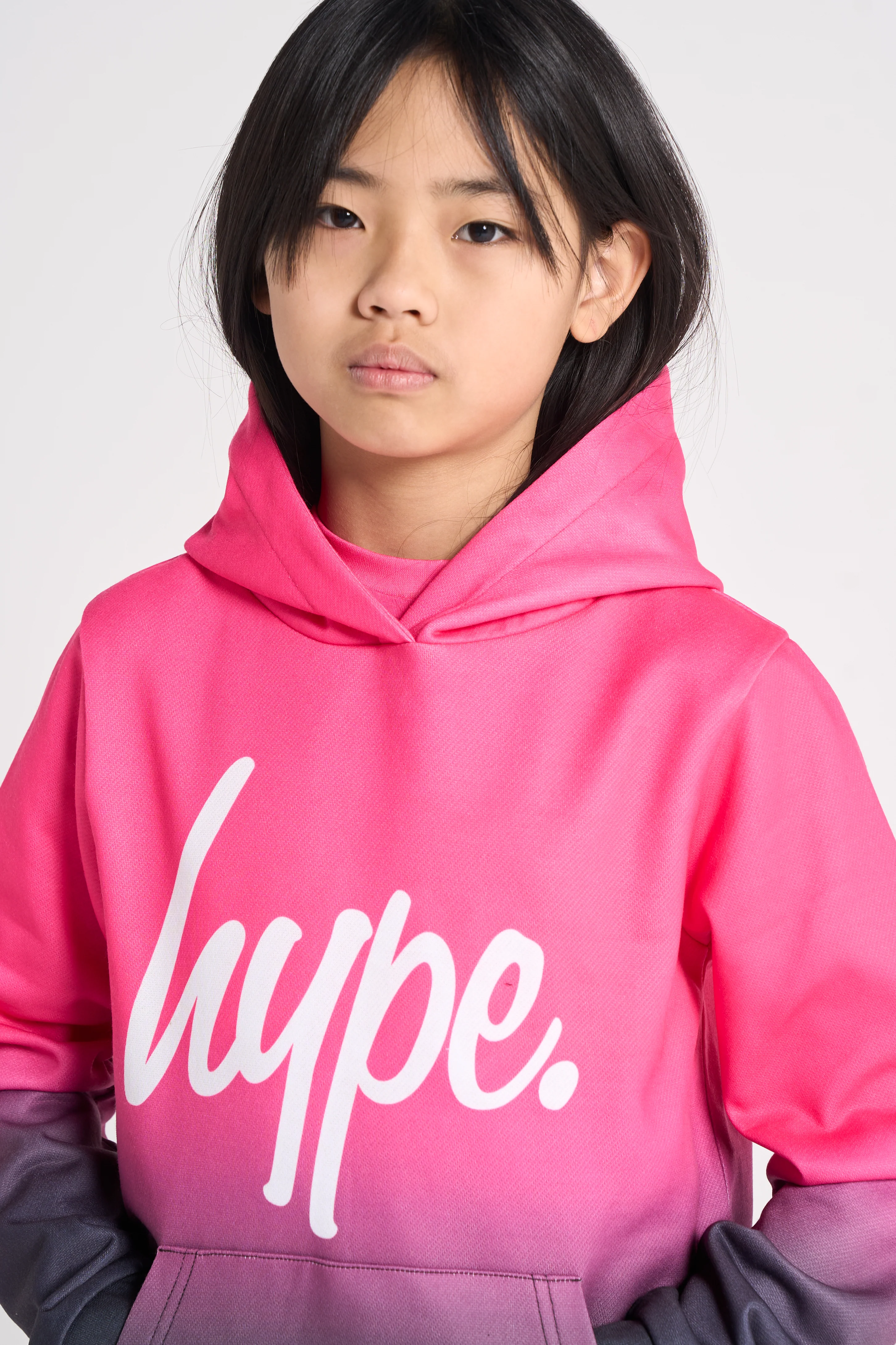 Hype Girls Pink/Black Fade Hoodie - Image 2