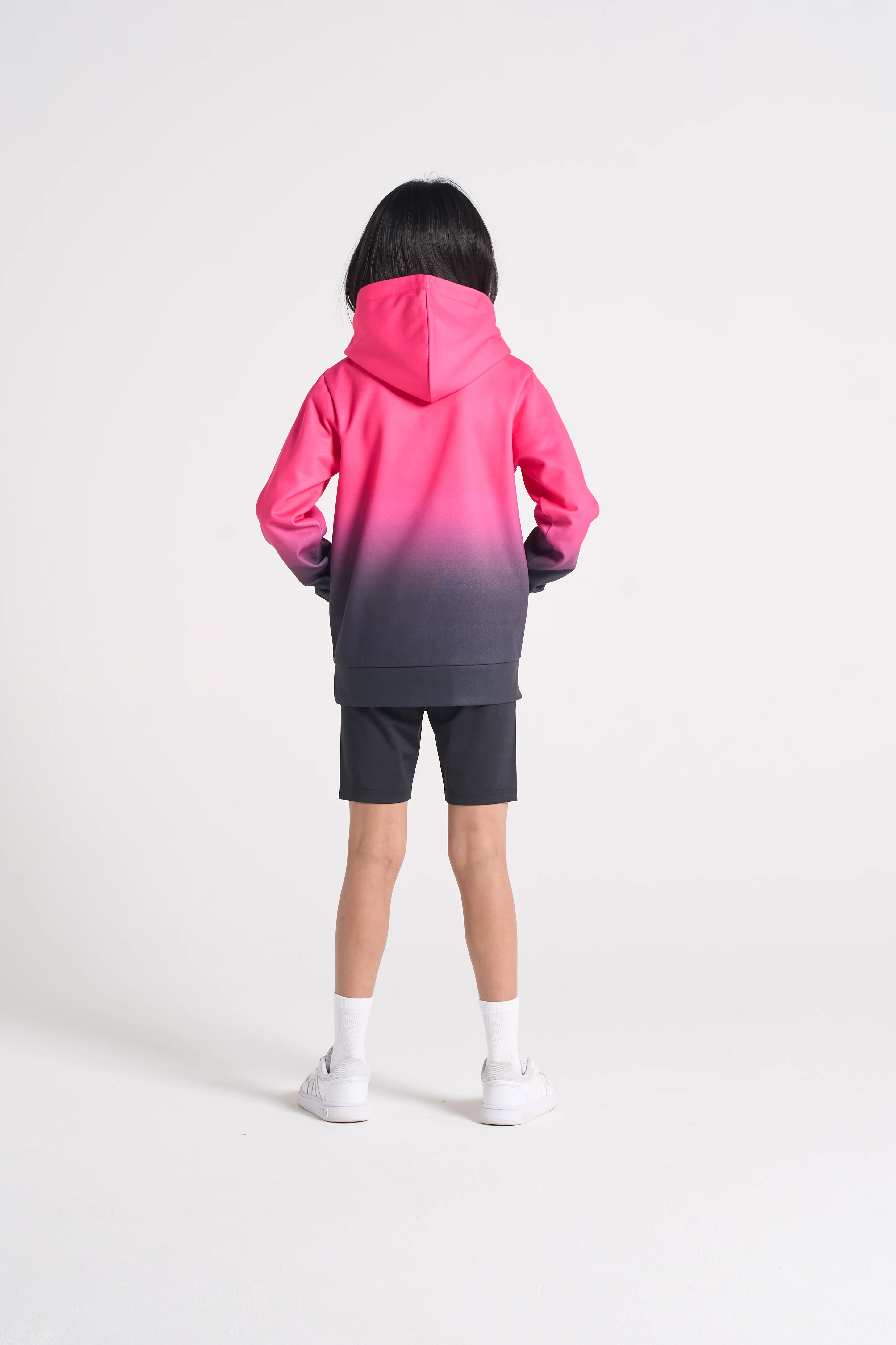 Hype Girls Pink/Black Fade Hoodie - Image 4