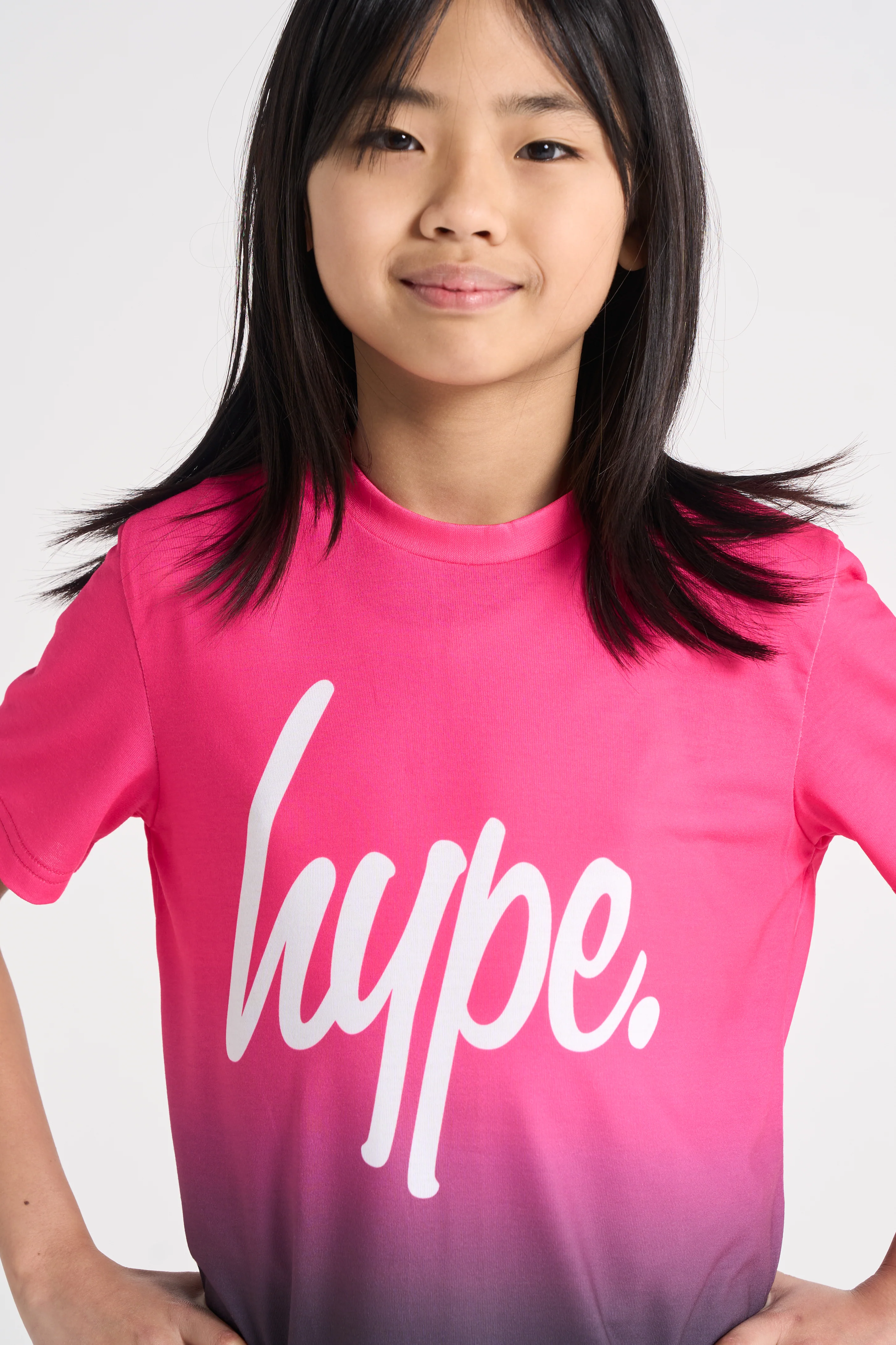 Hype Girls Pink/Black Fade T-Shirt - Image 2