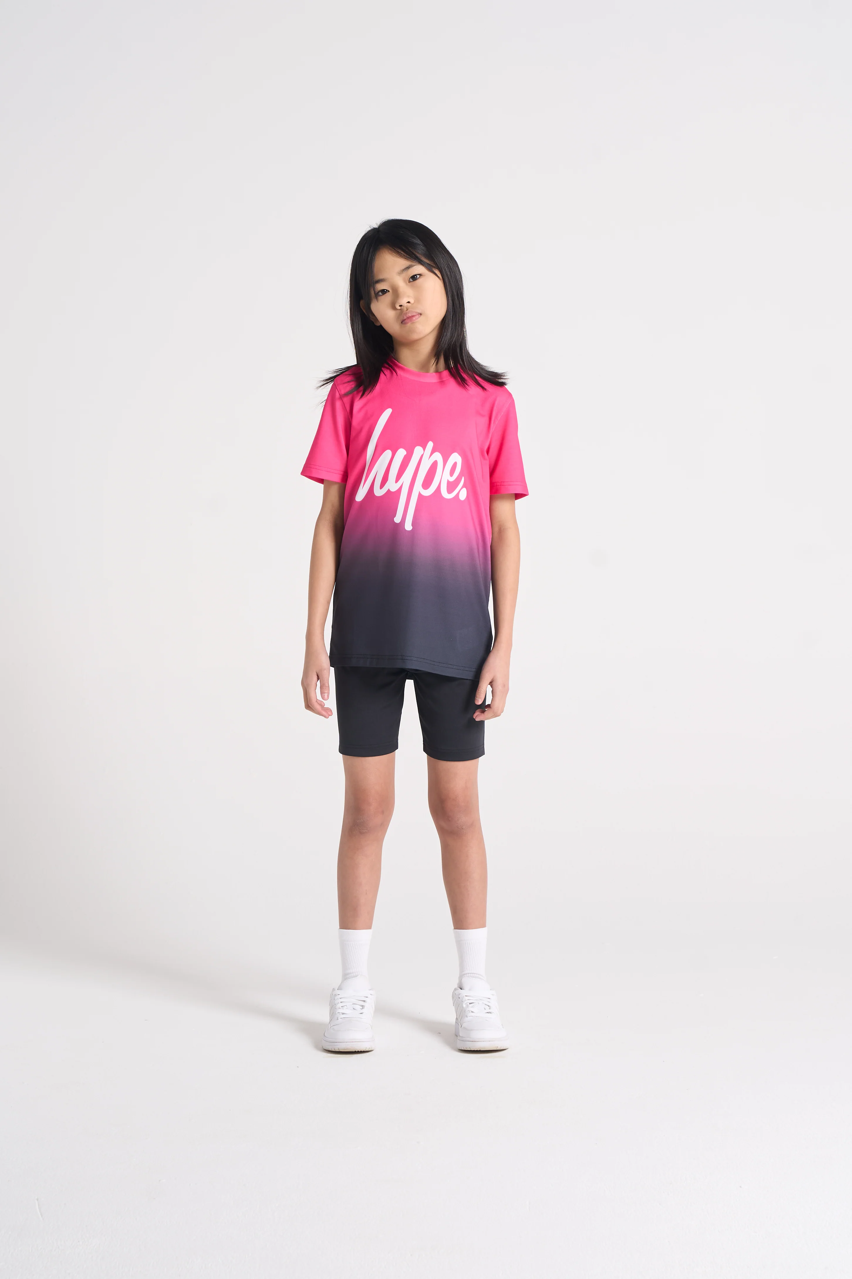 Hype Girls Pink/Black Fade T-Shirt - Image 4