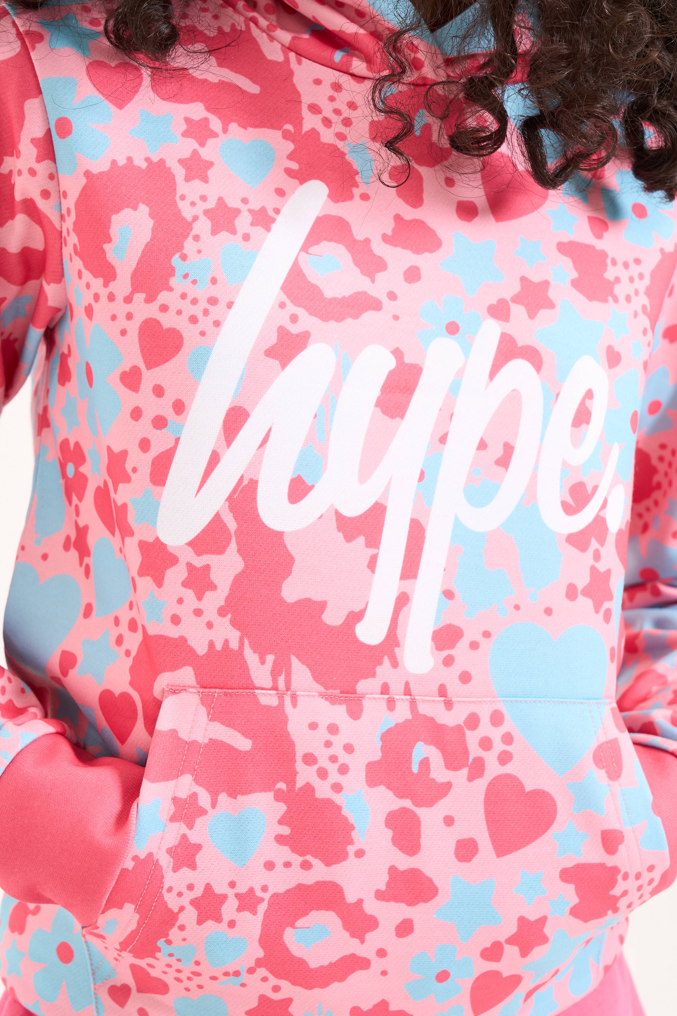 Hype Girls Pink Ditsy Hoodie - Image 3