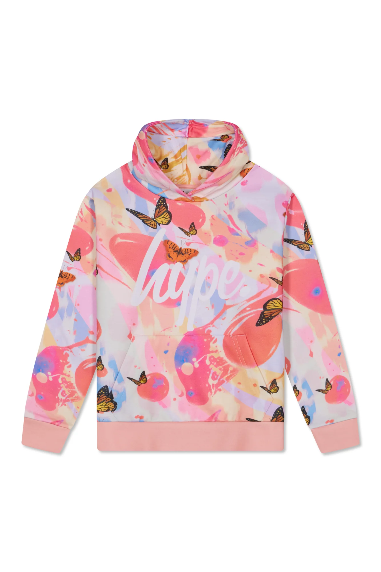 Hype Girls Pink Marble Wave Butterfly Hoodie - Image 3