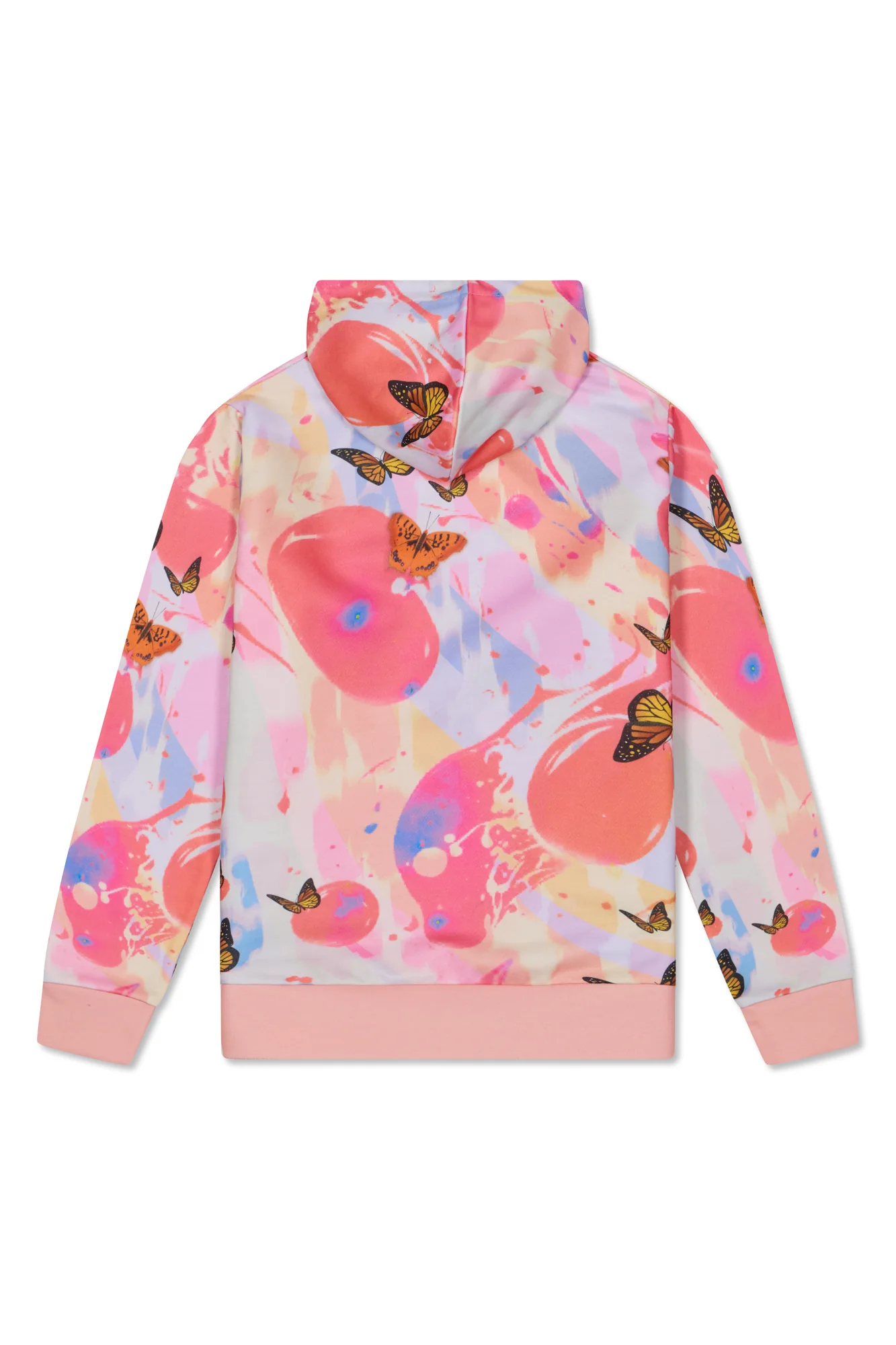 Hype Girls Pink Marble Wave Butterfly Hoodie - Image 6