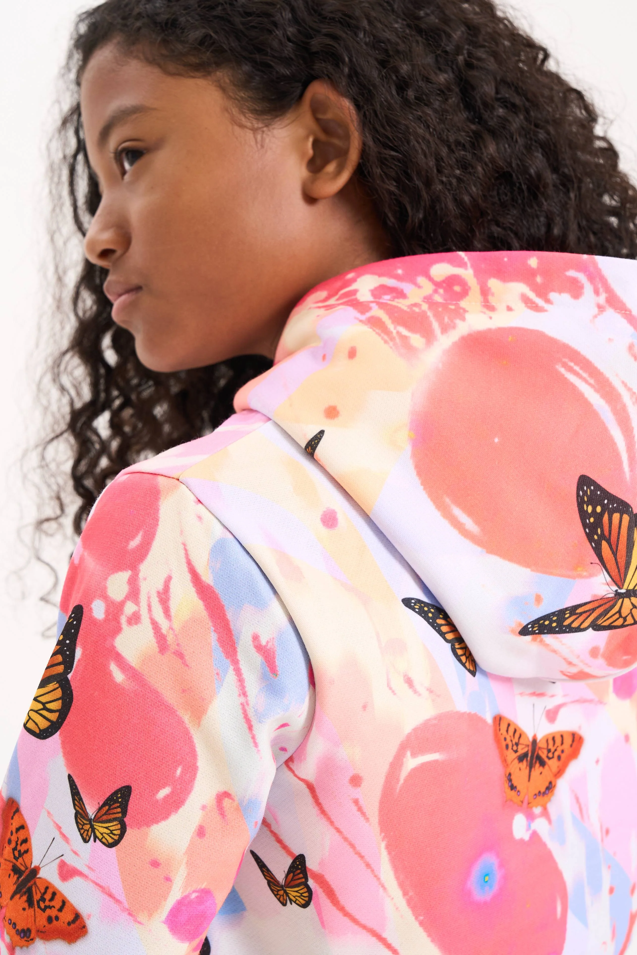 Hype Girls Pink Marble Wave Butterfly Hoodie - Image 8