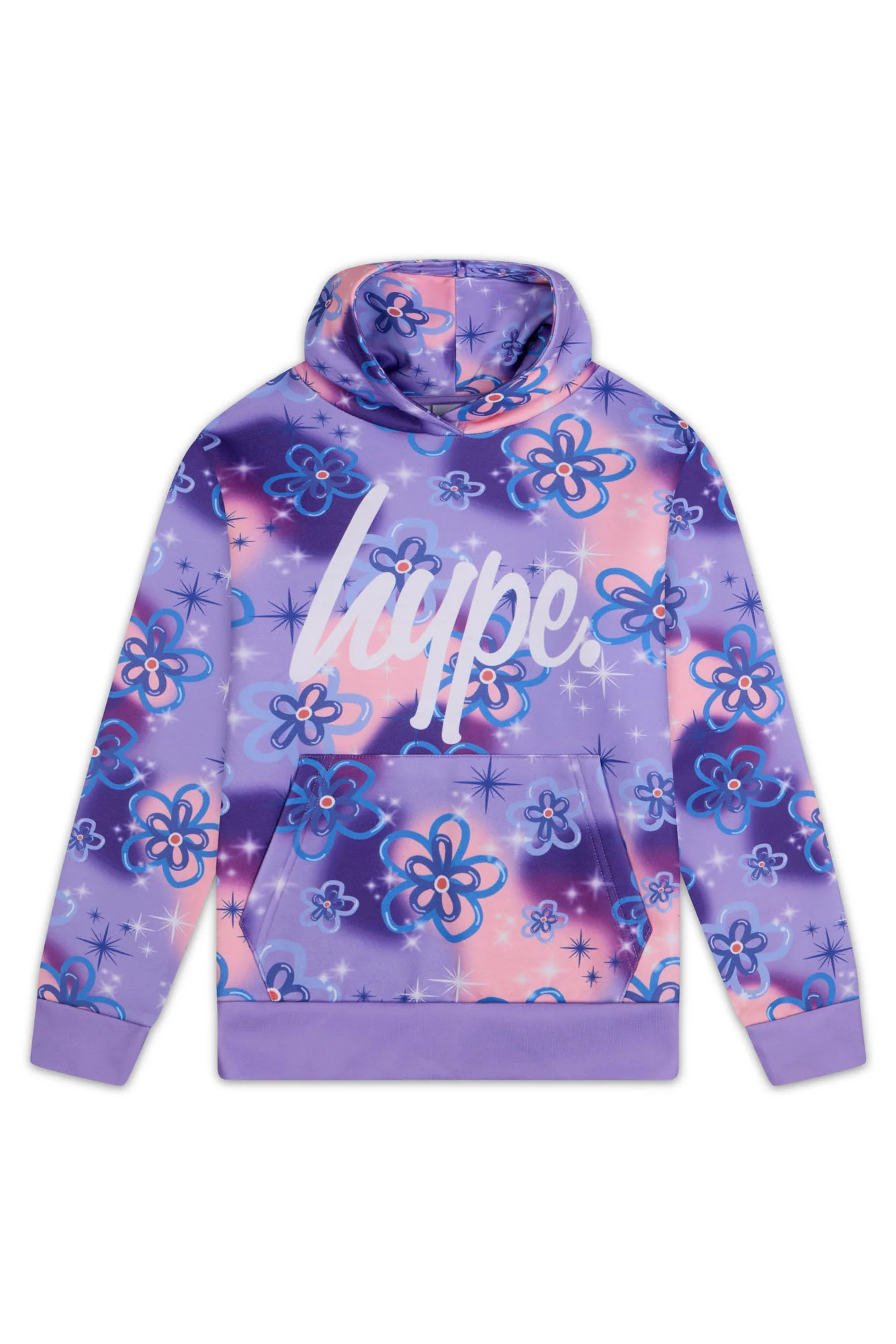 Hype Girls Purple Sparkle Flower Hoodie - Image 3