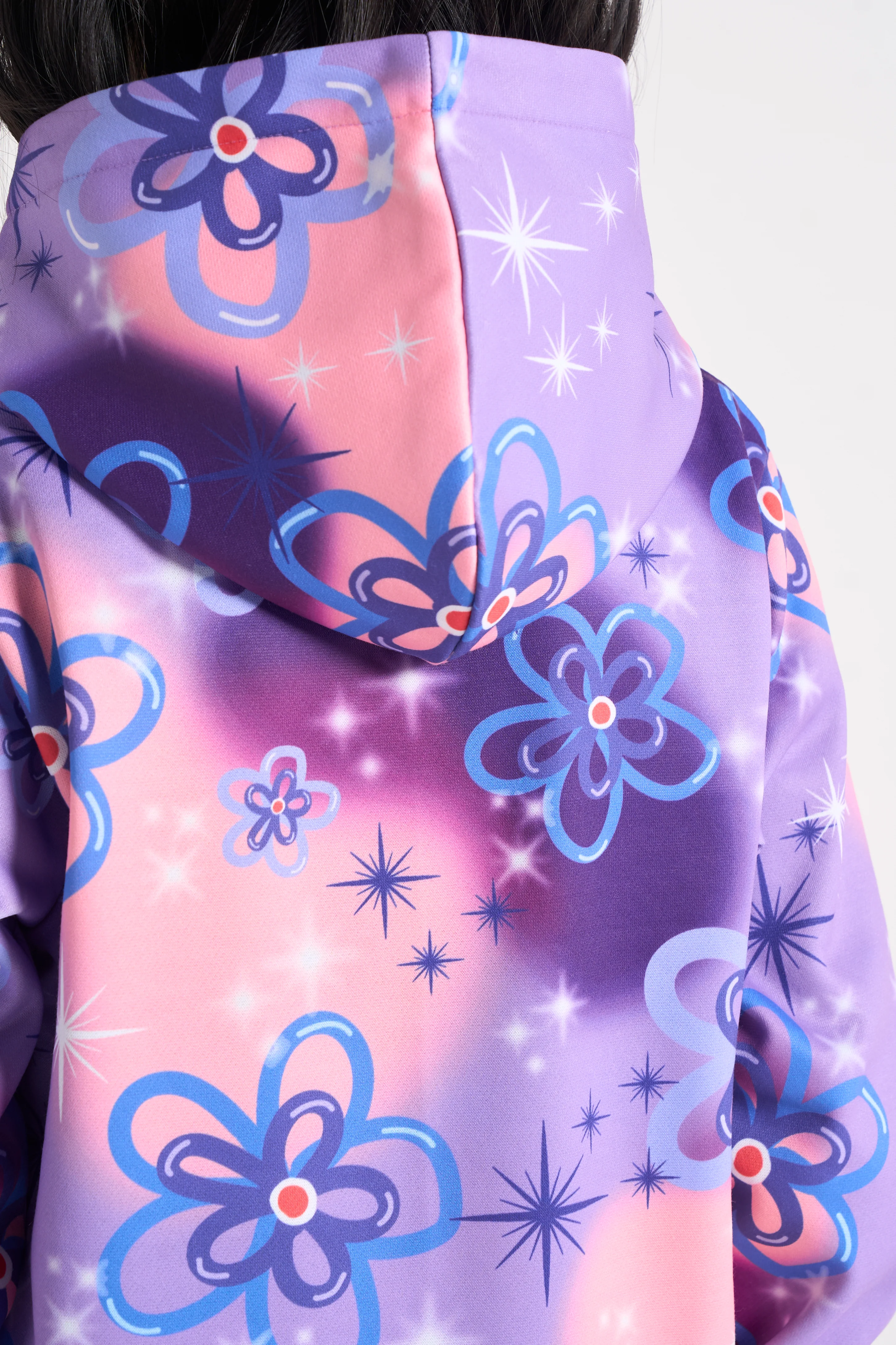 Hype Girls Purple Sparkle Flower Hoodie - Image 5