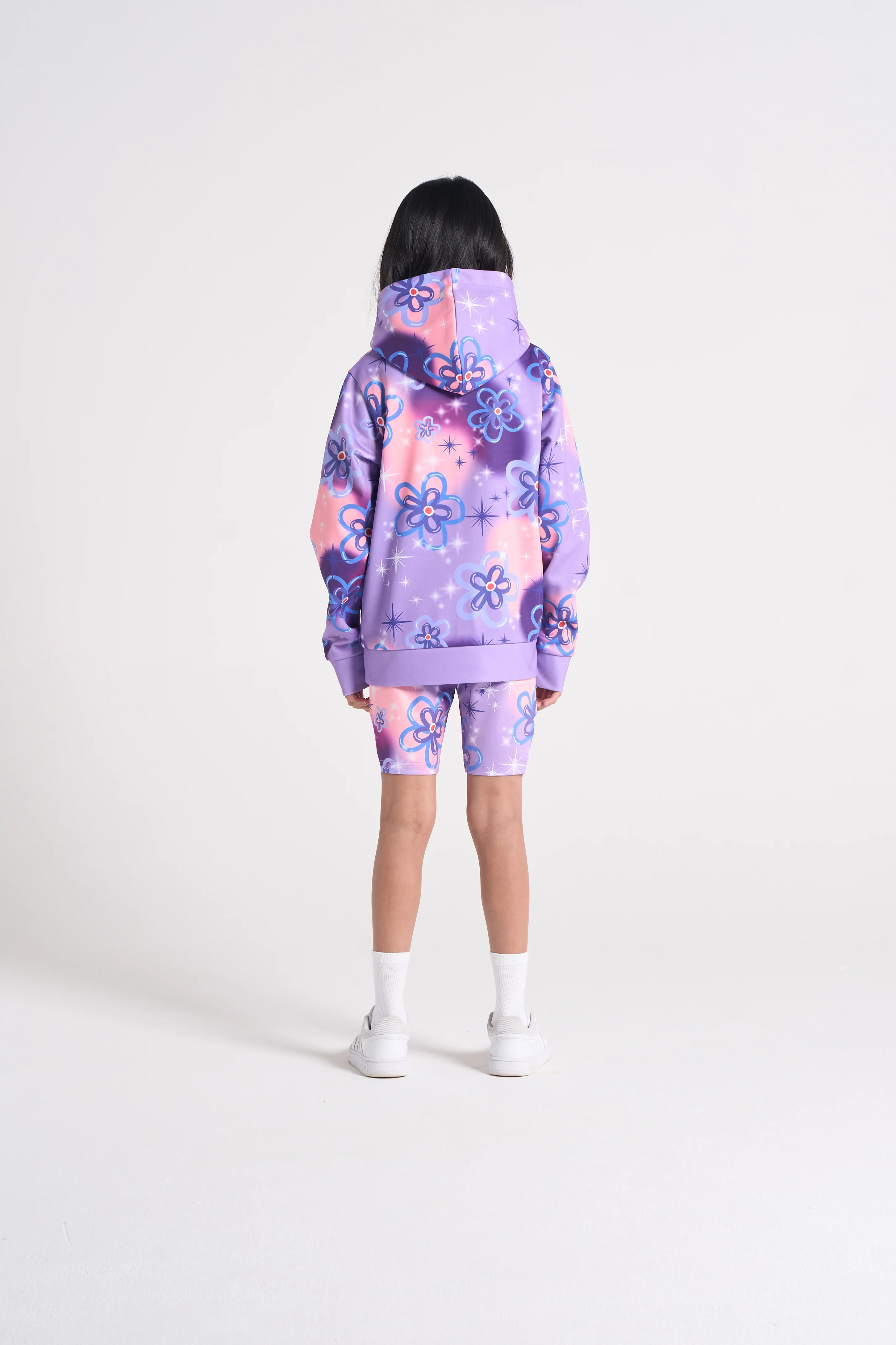 Hype Girls Purple Sparkle Flower Hoodie - Image 7