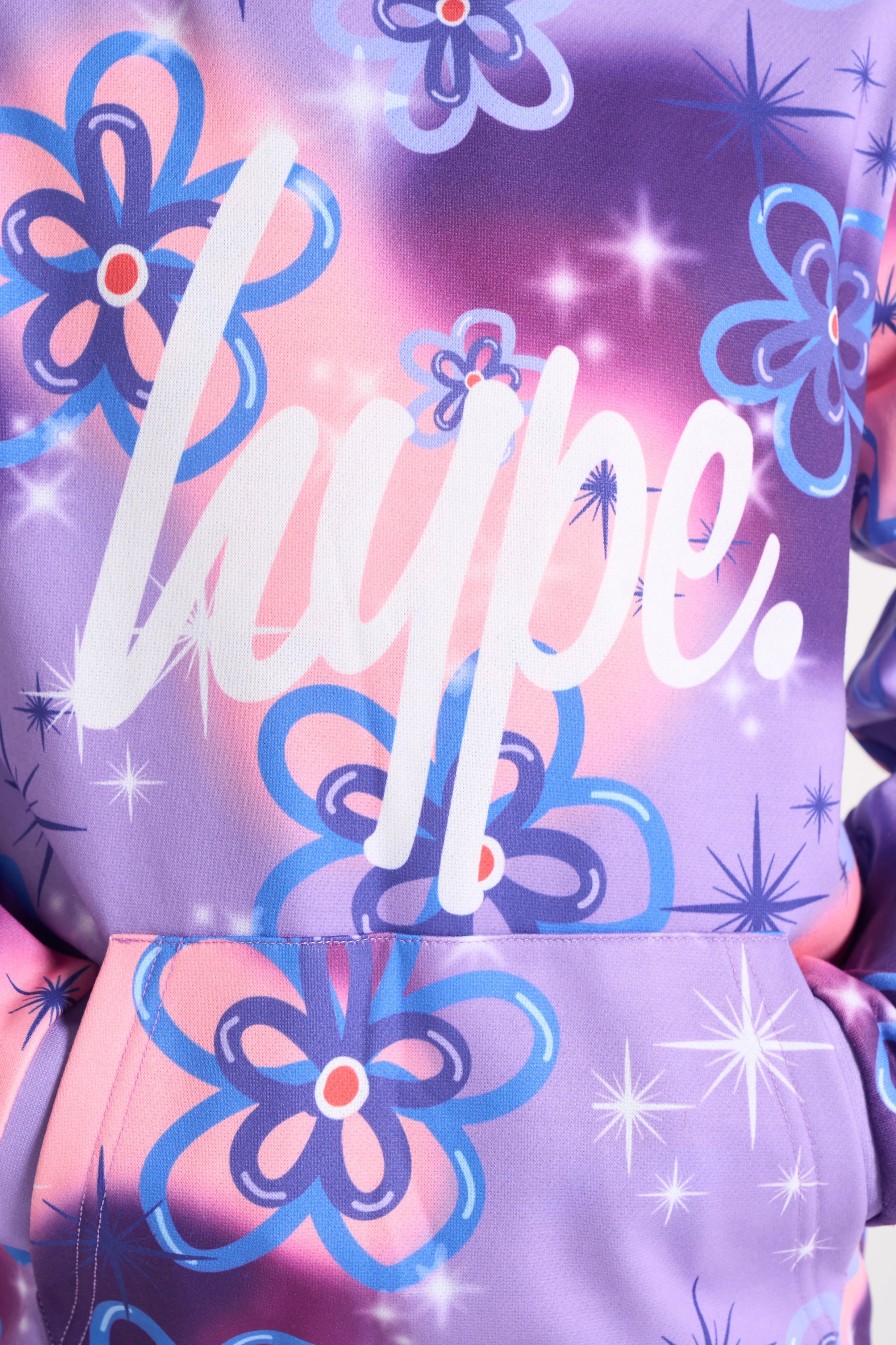 Hype Girls Purple Sparkle Flower Hoodie - Image 8