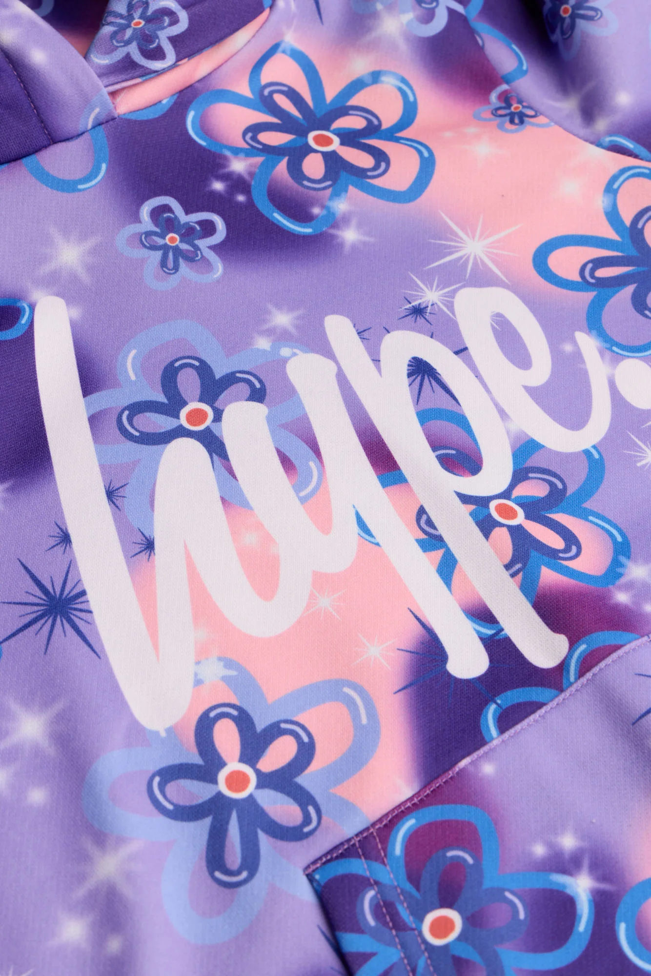 Hype Girls Purple Sparkle Flower Hoodie - Image 9