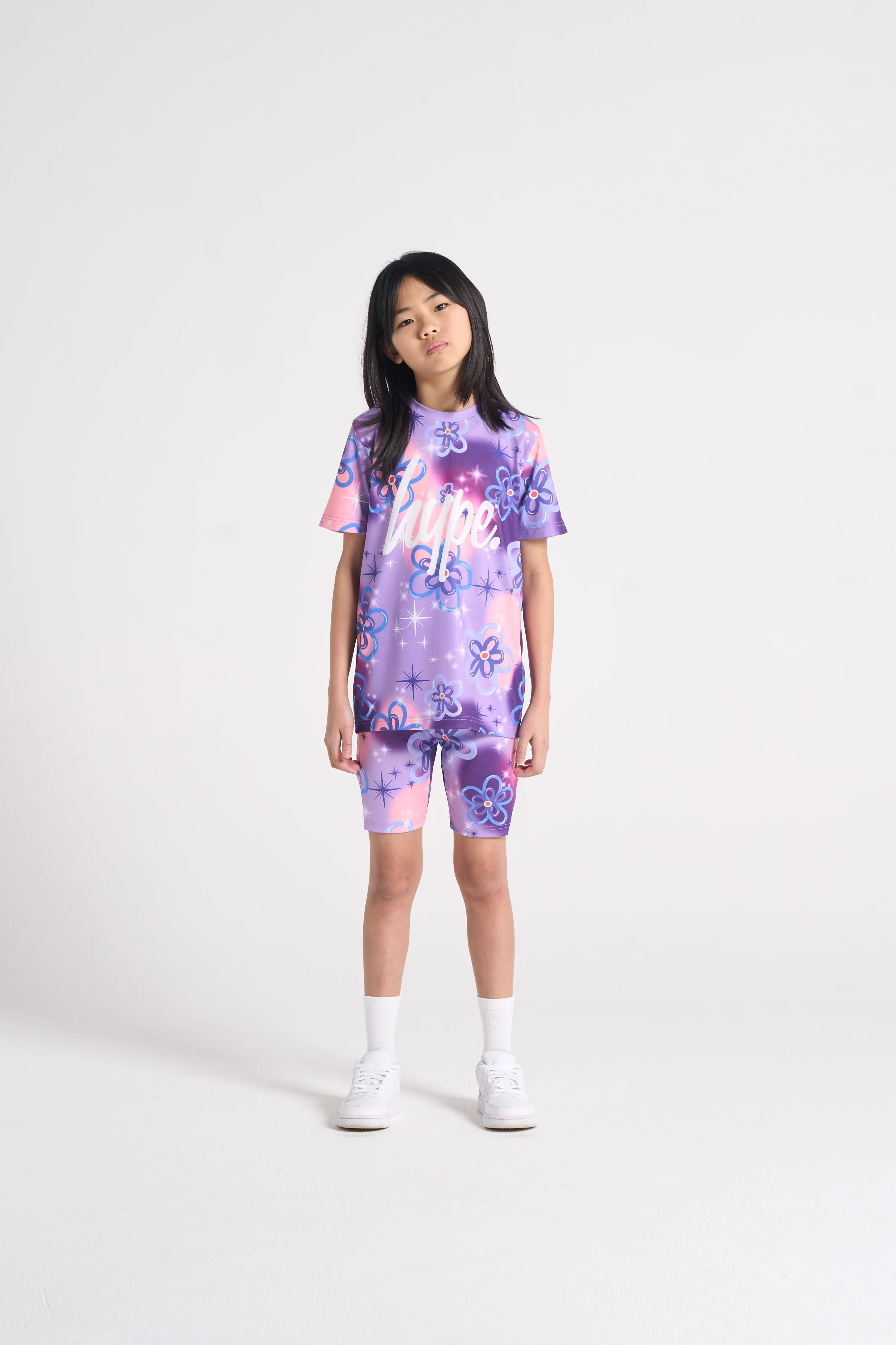 Hype Girls Purple Sparkle Flower T-Shirt - Image 2