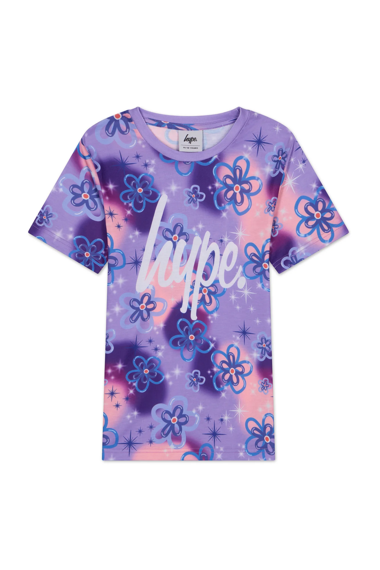 Hype Girls Purple Sparkle Flower T-Shirt - Image 3