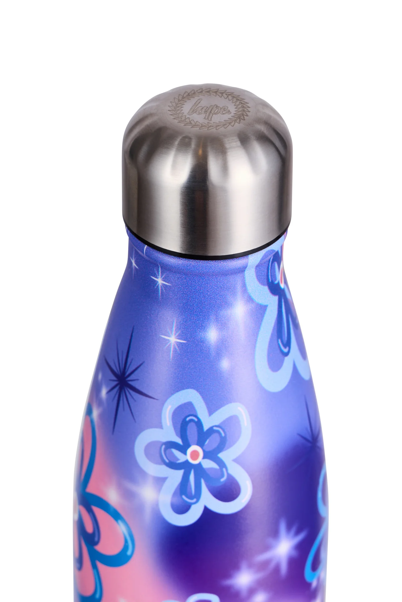 Hype Girls Purple Sparkle Flower Thermal Water Bottle - Image 4