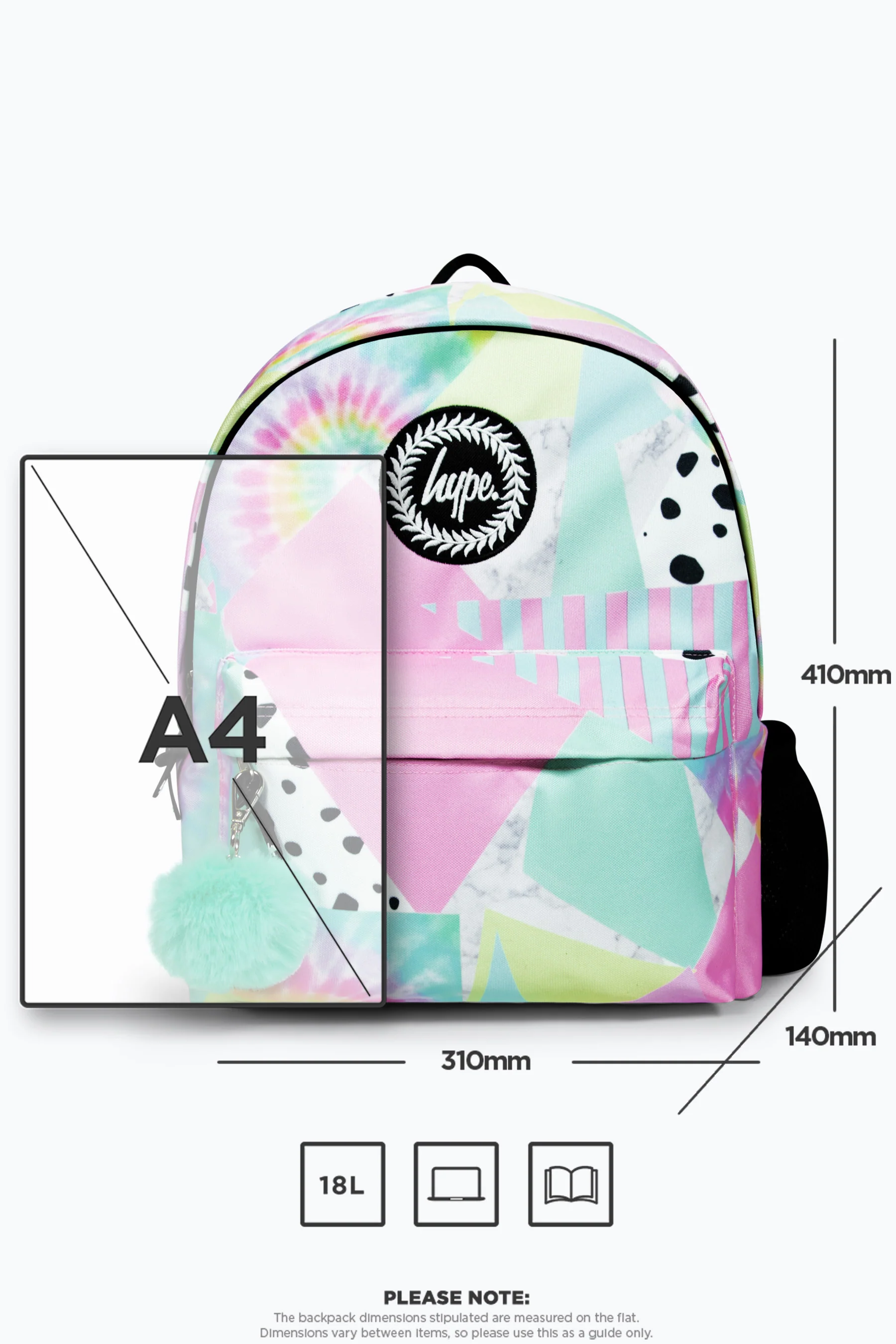 Hype Girls Iconic Pastel Collage Multicolour Backpack - Image 12