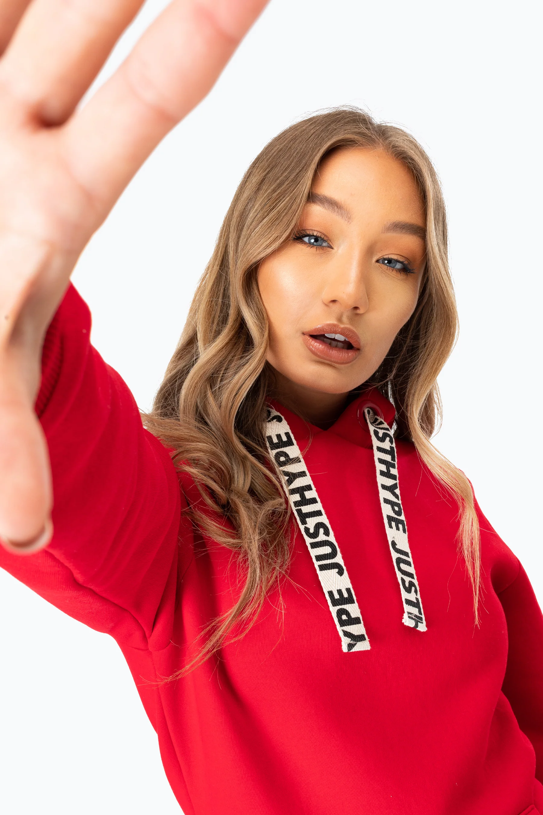 Hype Red Drawcord Women's Pullover Hoodie